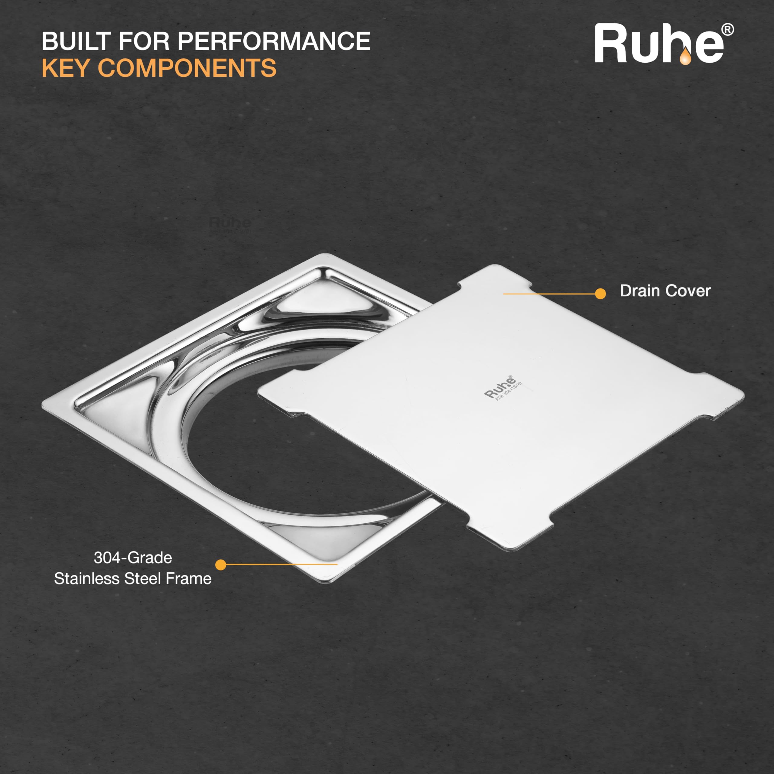Ruhe Diamond Floor Drain - Roach Trap & Pest Control -5