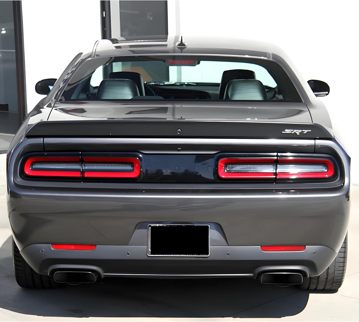 Rear Spoiler Trunk Wing for 2015-2023 Dodge Challenger SRT Hellcat Style with Back-Up Camera Hole, ABS Gloss Black