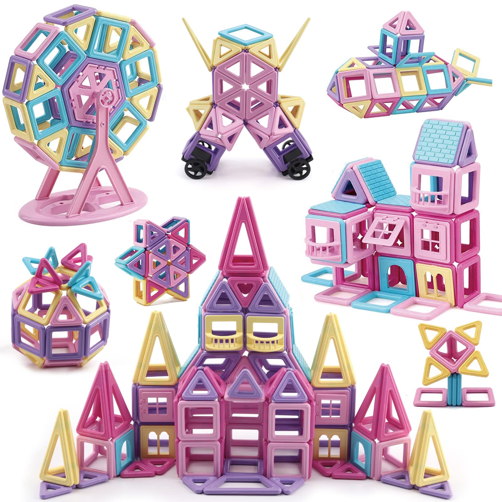 Amazon.co.jp: HIWO マグネットブロック 161pcs 磁気おもちゃ 女の子