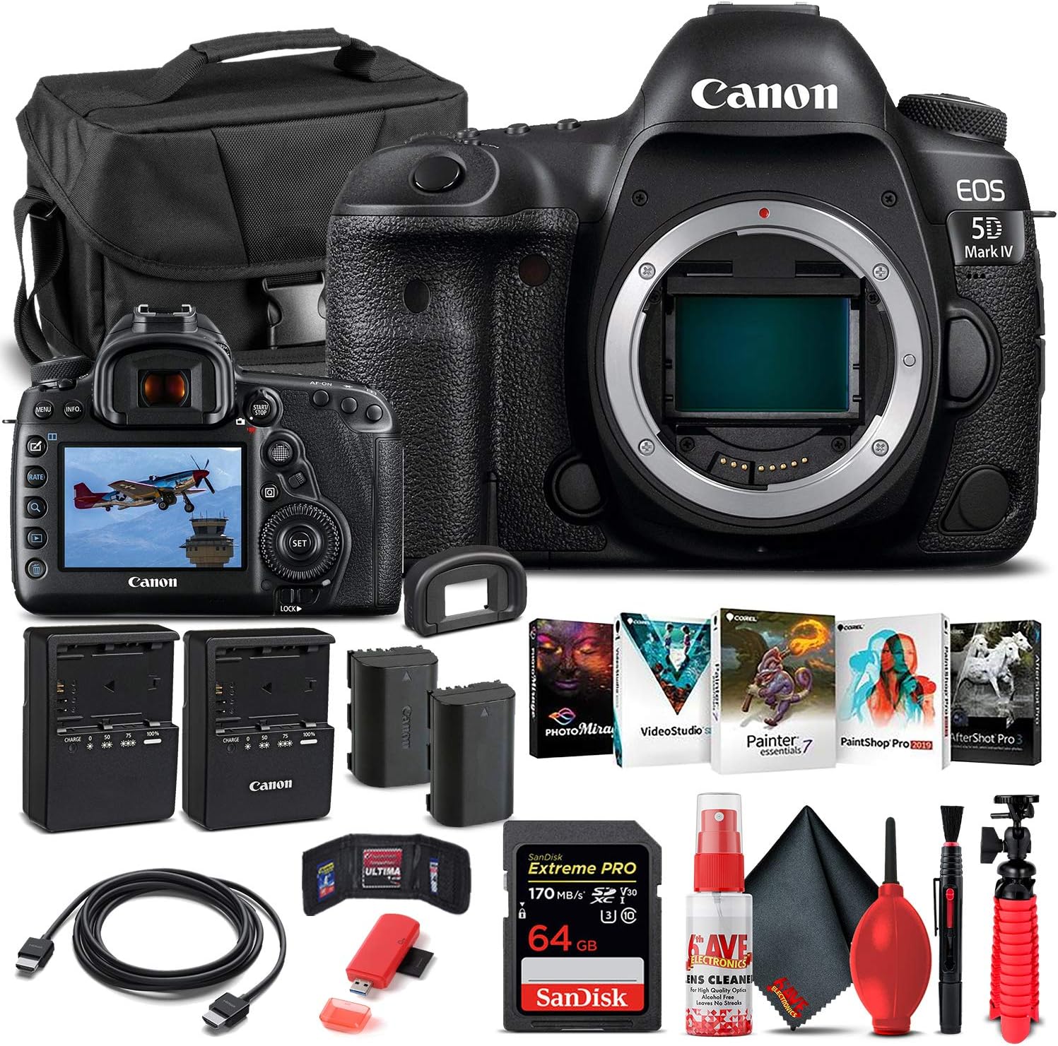 Canon EOS 90D DSLR Camera (Body Only) (3616C002) + 64GB