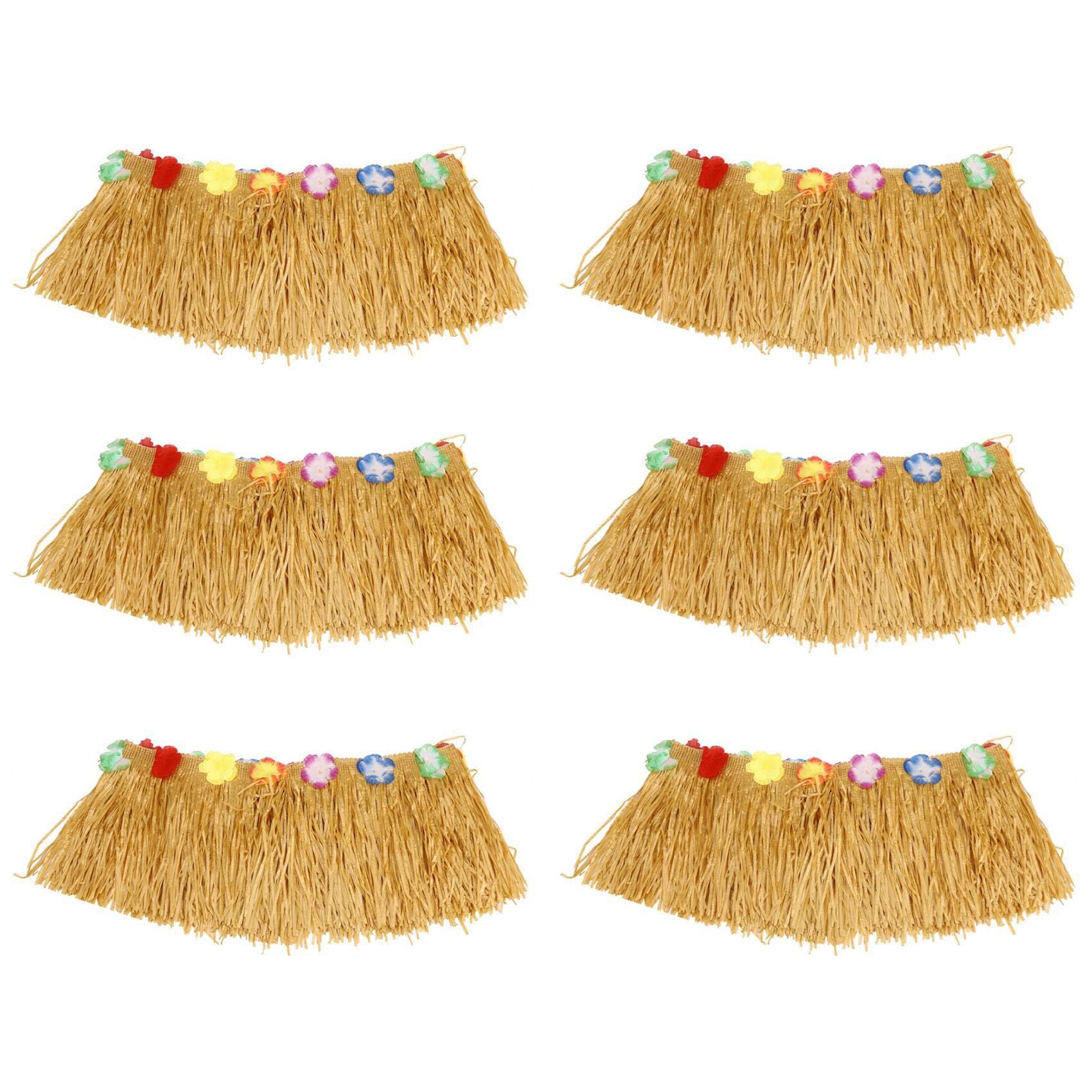 Vjsujehgy 6X Table Skirt Hawaiian Luau Flower Grass Garden Wedding Party Beach Decor Khaki