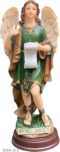 Unknown Figura de estatua de arcángel Gabriel de 8.5 pulgadas, ángel religioso, blanco