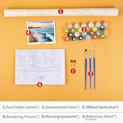 Miniatura 3 de TUMOVO Pintura moderna por números, pintura abstracta de mujer por números, kits de pintura acrílica abstracta para dama, pintura al óleo abstracta