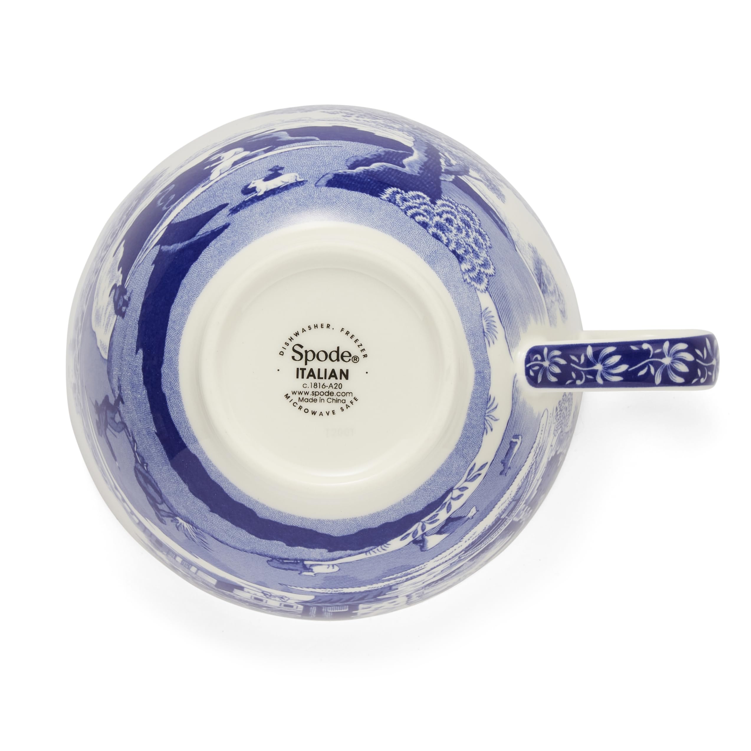 Portmeirion Home & Gifts Tasse et soucoupe géantes italiennes bleues Spode (bleu et blanc, 0,56 l/20 fl.oz)
