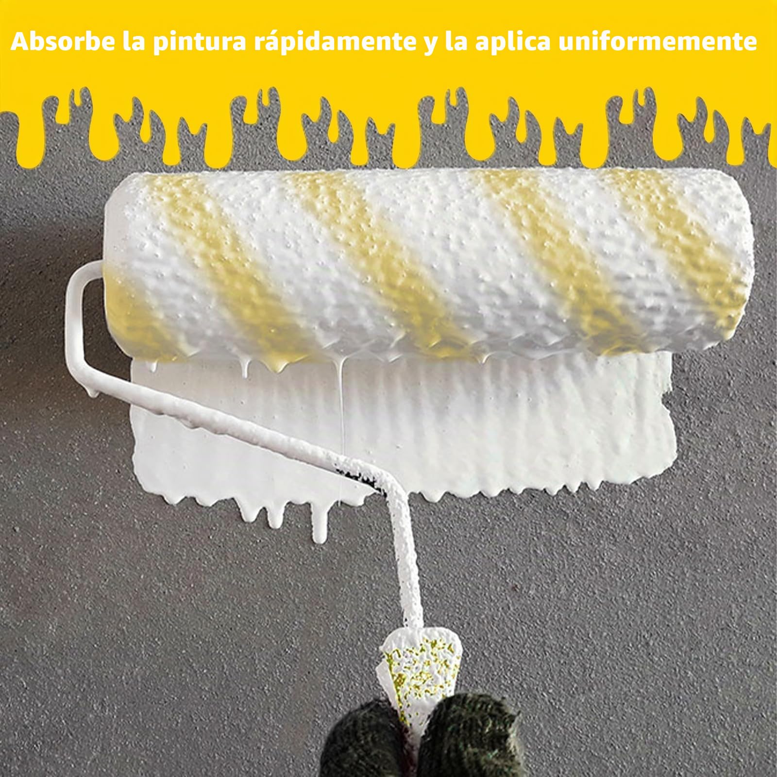 Kit de Pintura 17 Piezas – Rodillos 23 cm y 10 cm, Bandeja, Brochas, Barra Extensible 1,5 m – Set Profesional Antigoteo para Paredes y Techos