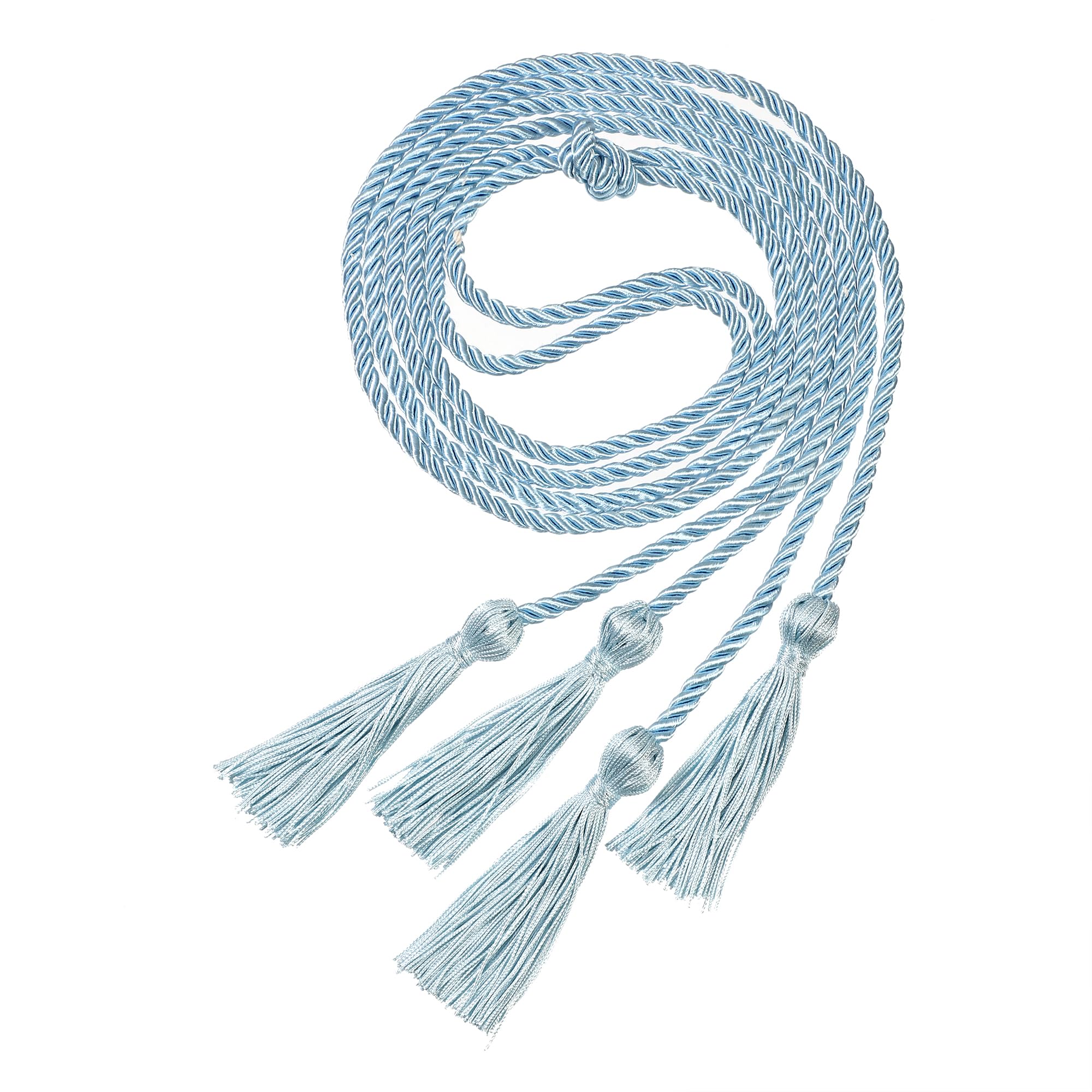Graduation Double Honor Cords with Tassel, 68" Long (Sky Blue)