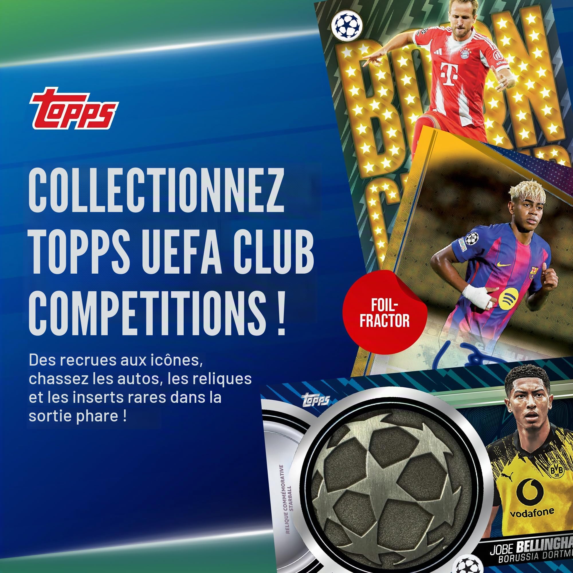 Topps UEFA Club Compétitions de Football 2025-26 – Boîte économique scellée en usine