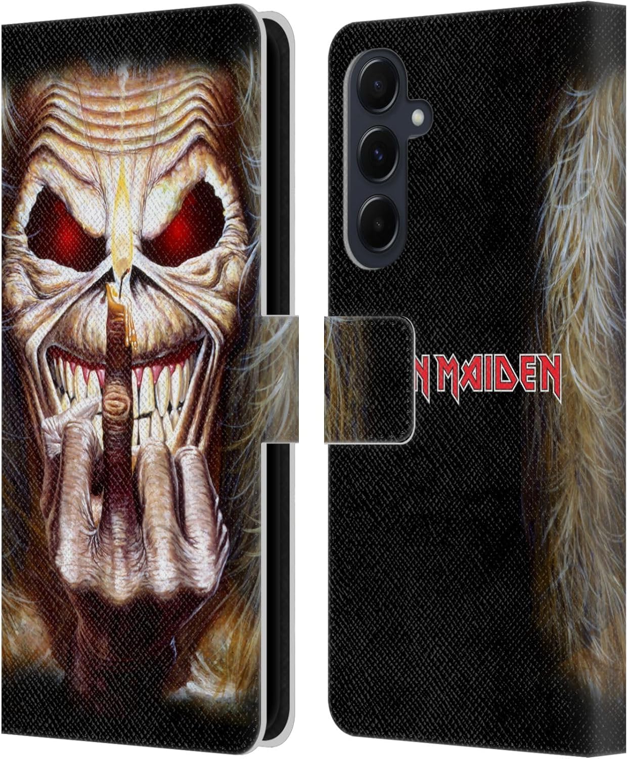 Head Case Designs Officially Licensed Iron Maiden Best of Beast Art Leather Wallet Case Compatible with Samsung Galaxy A55 5G
