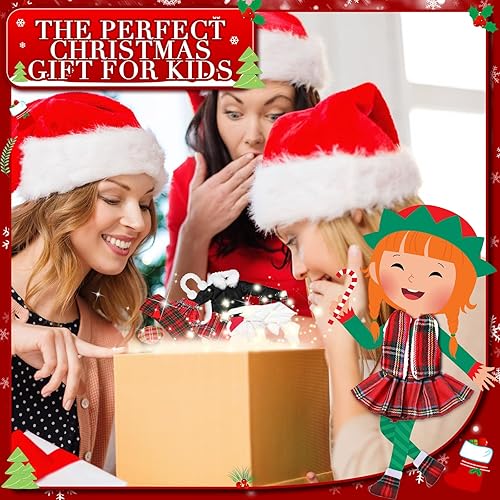 Miniatura 6 de Jenaai Conjunto de 12 piezas de accesorios de Navidad, ropa mini, incluye falda, chaleco esponjoso, albornoz, saco de dormir, bufanda, delantal,