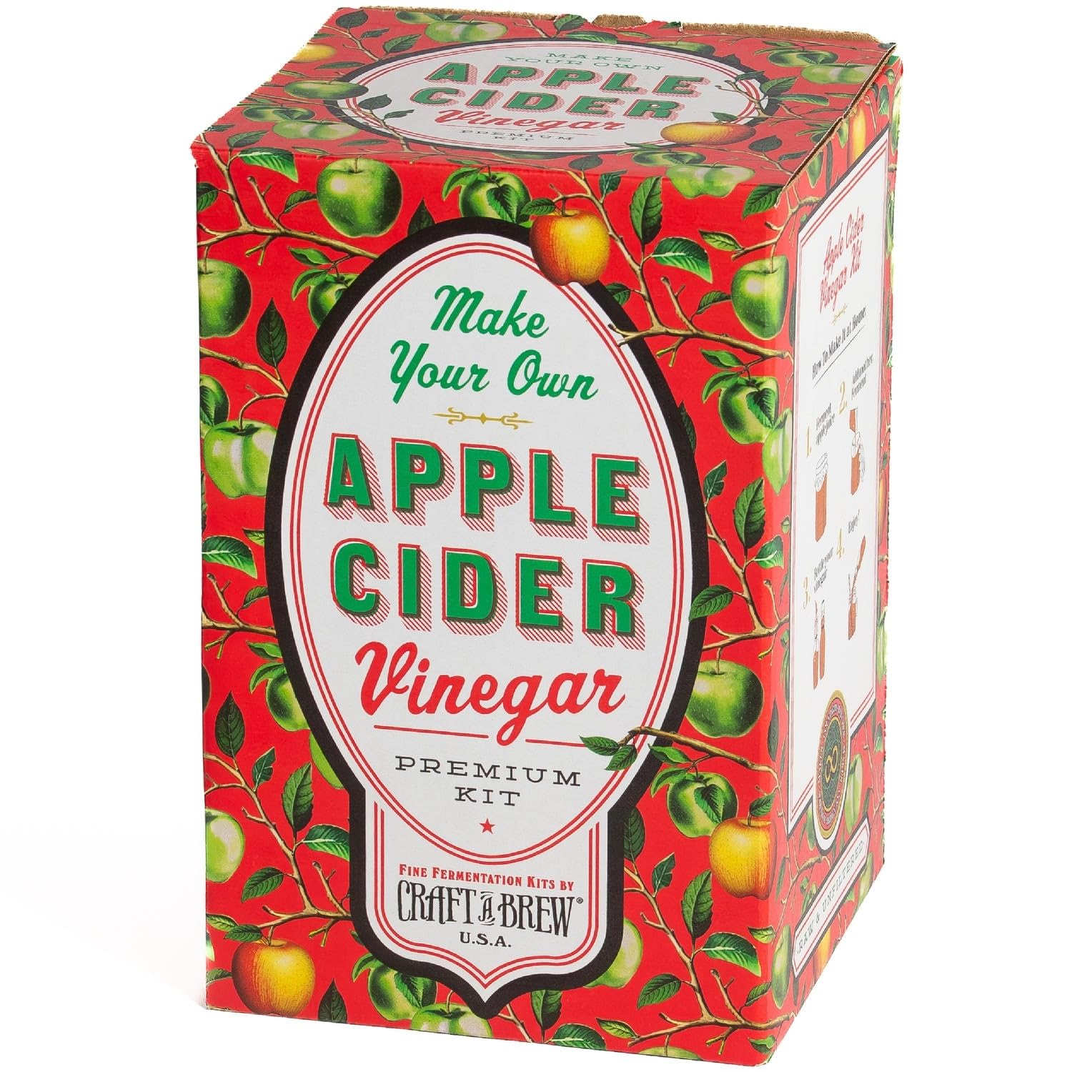Craft A Brew - Apple Cider Vinegar Kit - With Apple Cider Vinegar Mother - Ingredients for Home Fermentation - Vinegar Making Supplies - Yields 1