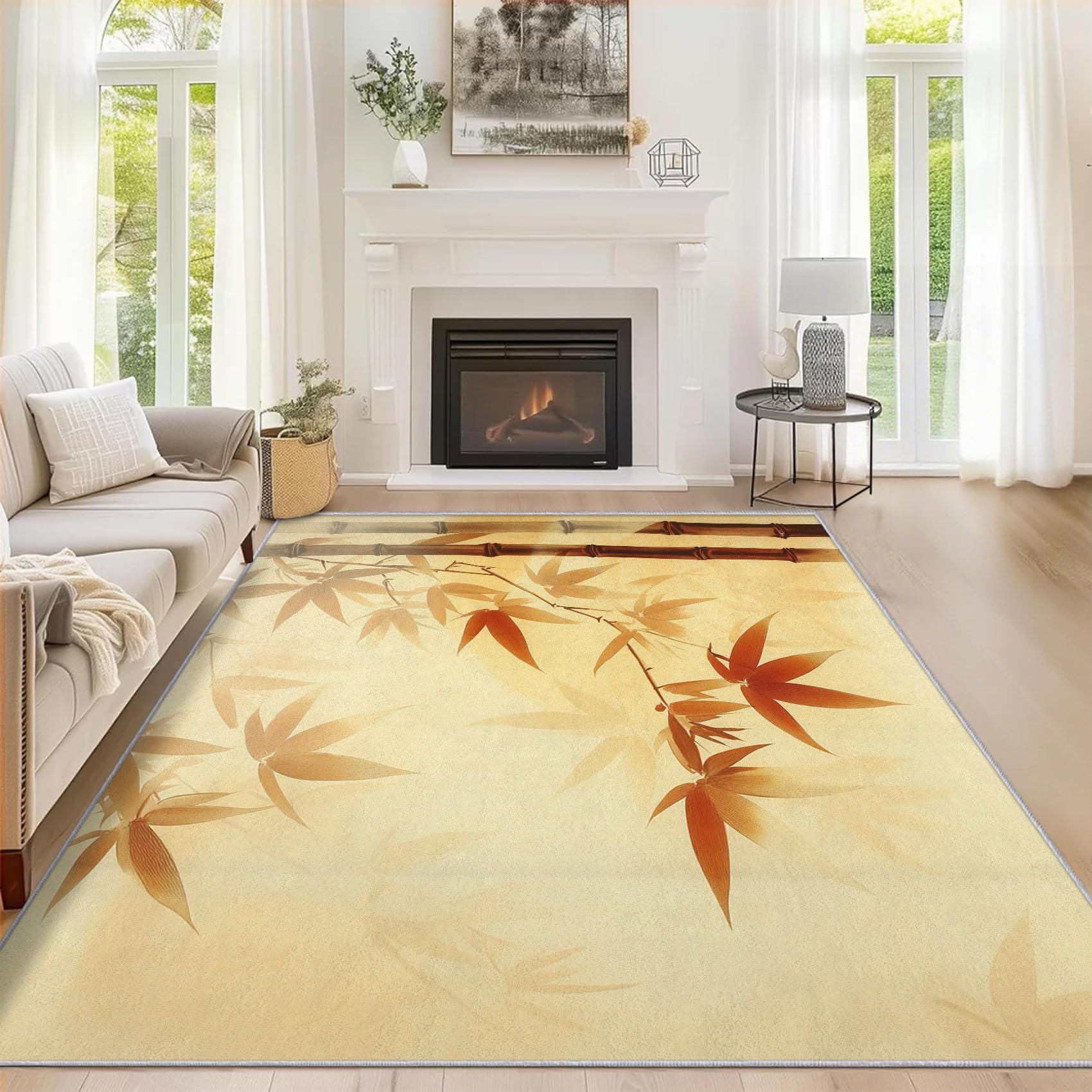 Tapis de méditation zen grand format pour chambre et salon