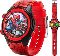 Accutime Marvel Spider-Man Kids Digital Watch with LED Lights, Adjustable Strap, Durable Design for Active Superheroes