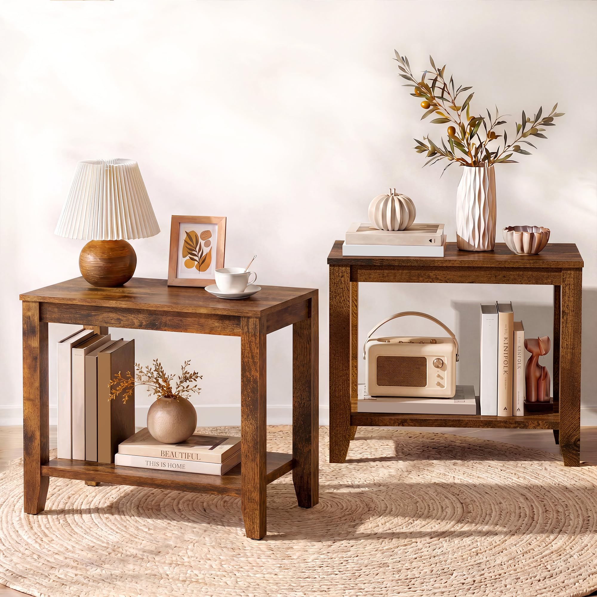 Hoctieon 2-Tier End Table