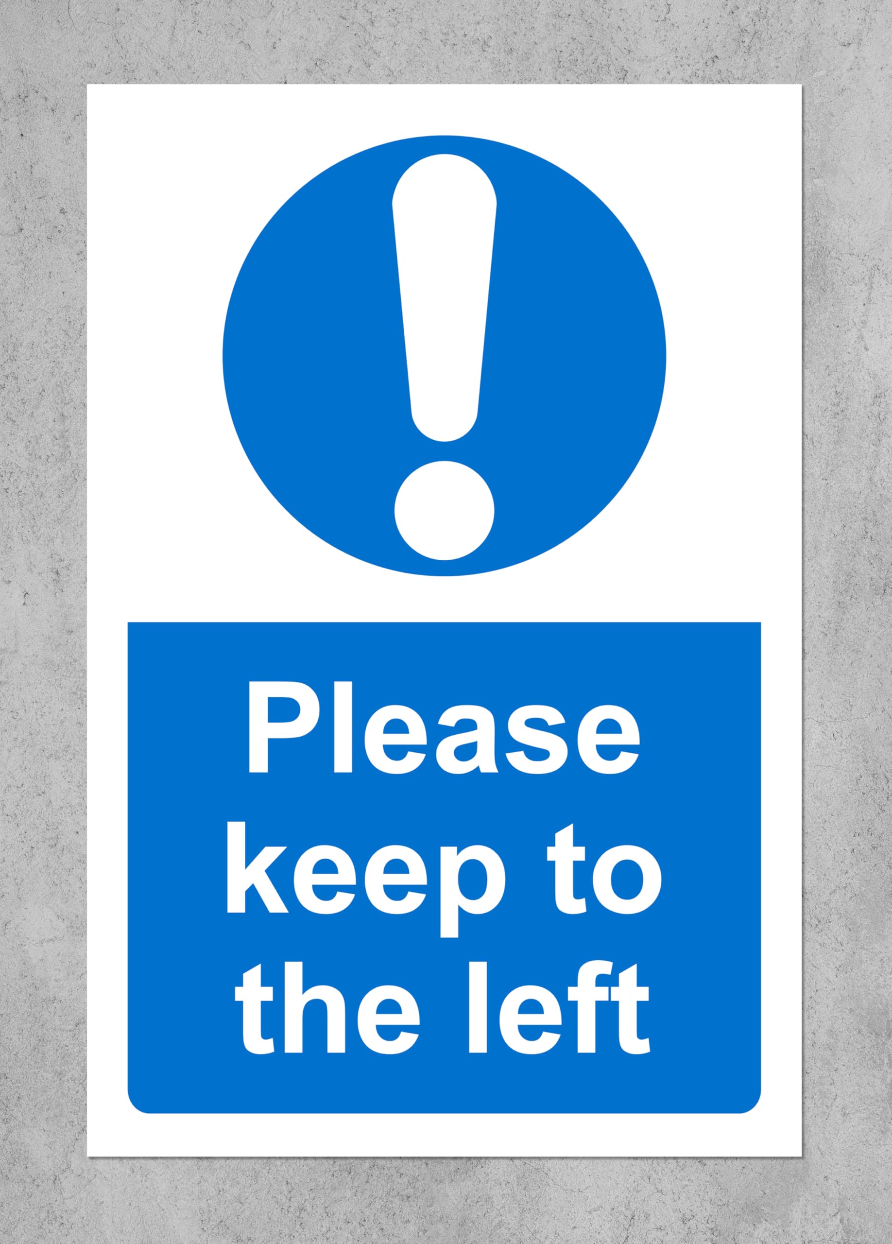 Kpcm Display Ltd Please Keep To The Left Sign - Self Adhesive Sticker 300Mm X 200Mm