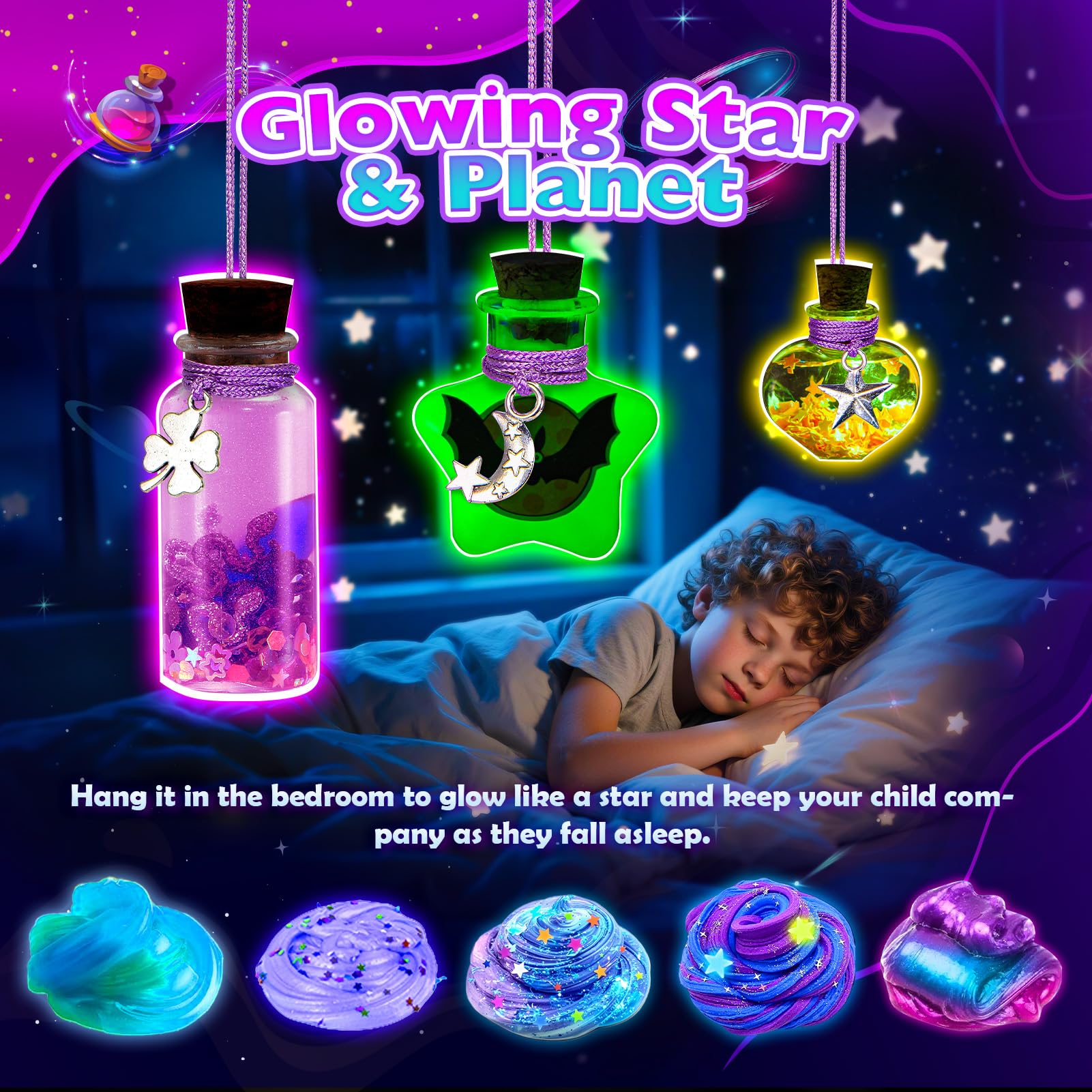 iKidiki Galaxy Slime Fluffy, Giochi Bambina 6-12 Anni Femmina Slime per Bambini Regalo Bimba 6-12 Anni Slime Kit Lavoretti Creativi per Bambini