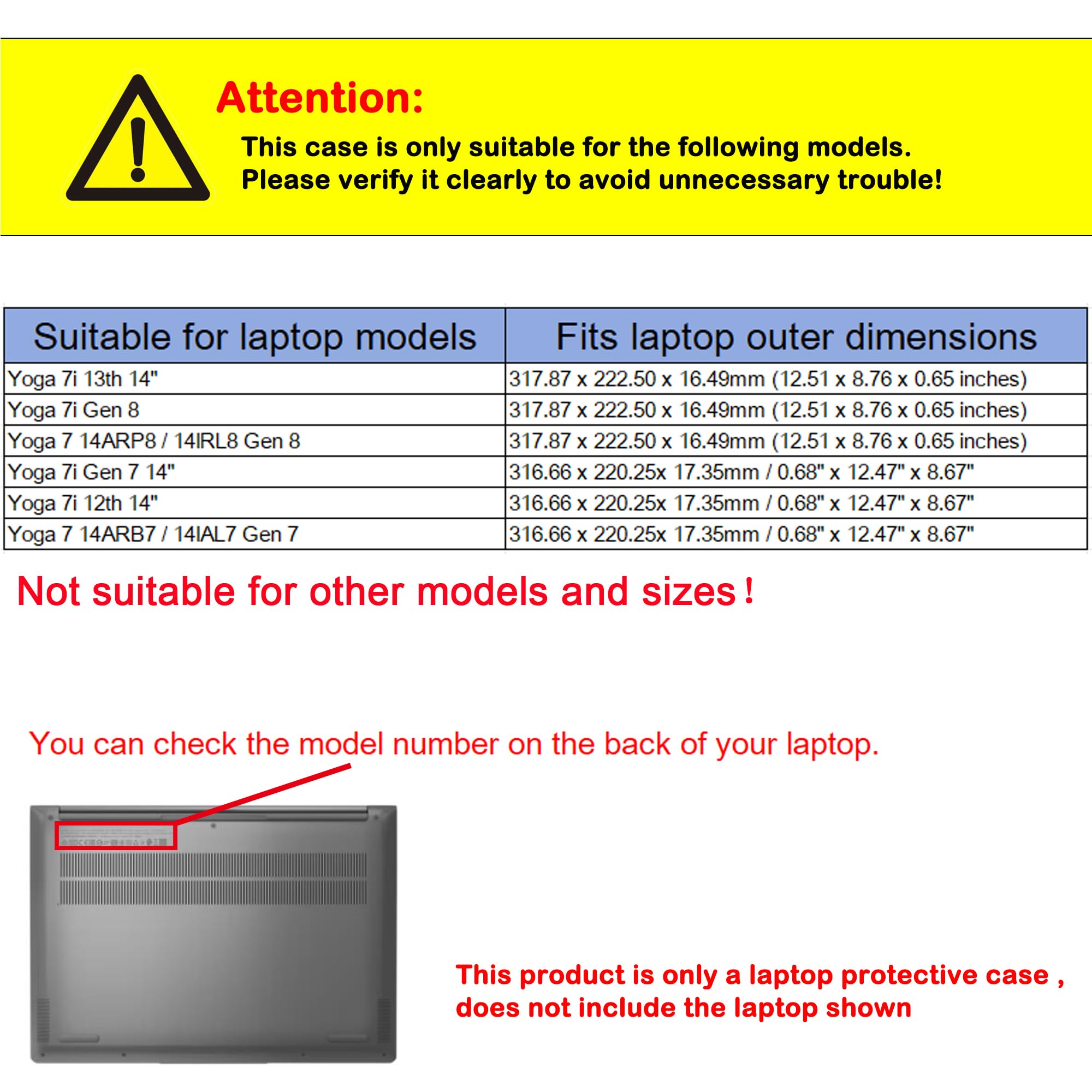 Case Cover for 14 inch 2-in-1 Laptop Lenovo Yoga 7i 7 14ARP8 14IRL8 14ARB7 14IAL7,PU Leather Bag Notebook Protective Shell Sleeve with Pen Holder (Dark Grey)