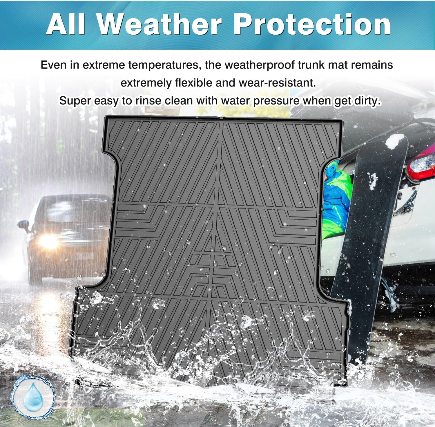 Mixsuper Bed Mat for Ford F-150 2015-2025 Only for 5.5 Ft Bed All Weather Cargo Bed Liner for F150 Accessories Black