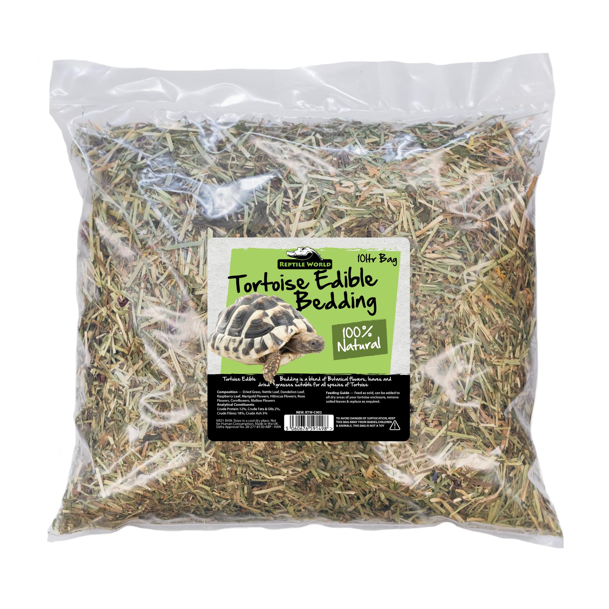 Tortoise Edible Bedding 10ltr Bag | Readi Grass, Flowers & Leaves, Botanical Bedding Food