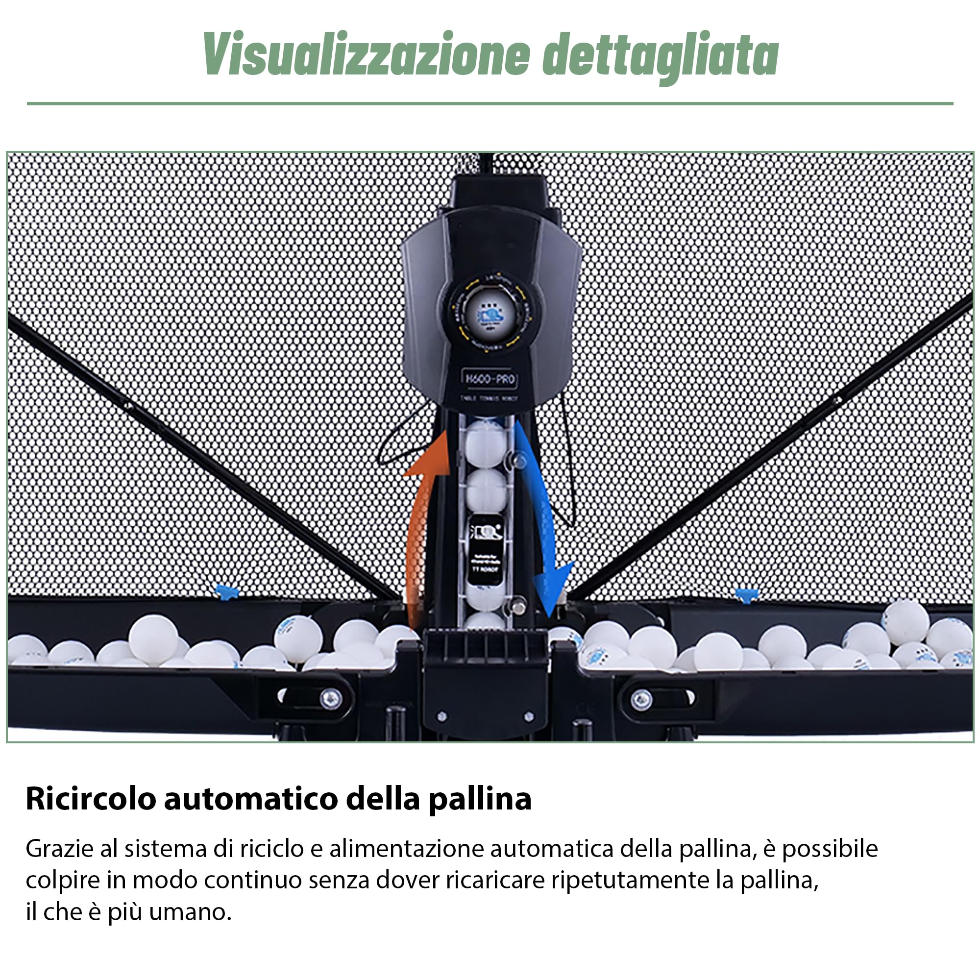 Robot de Ping Pong, máquina para Pelotas de Robot de Ping-Pong con Red, para Entrenamiento Individual y sin recolección Manual de Pelotas