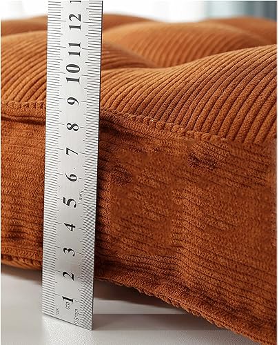 Miniatura 2 de Cojín cuadrado para silla, cojín portátil de pana para meditación, cojín de asiento de tatami suave y grueso con asa, cojín de suelo de terciopelo