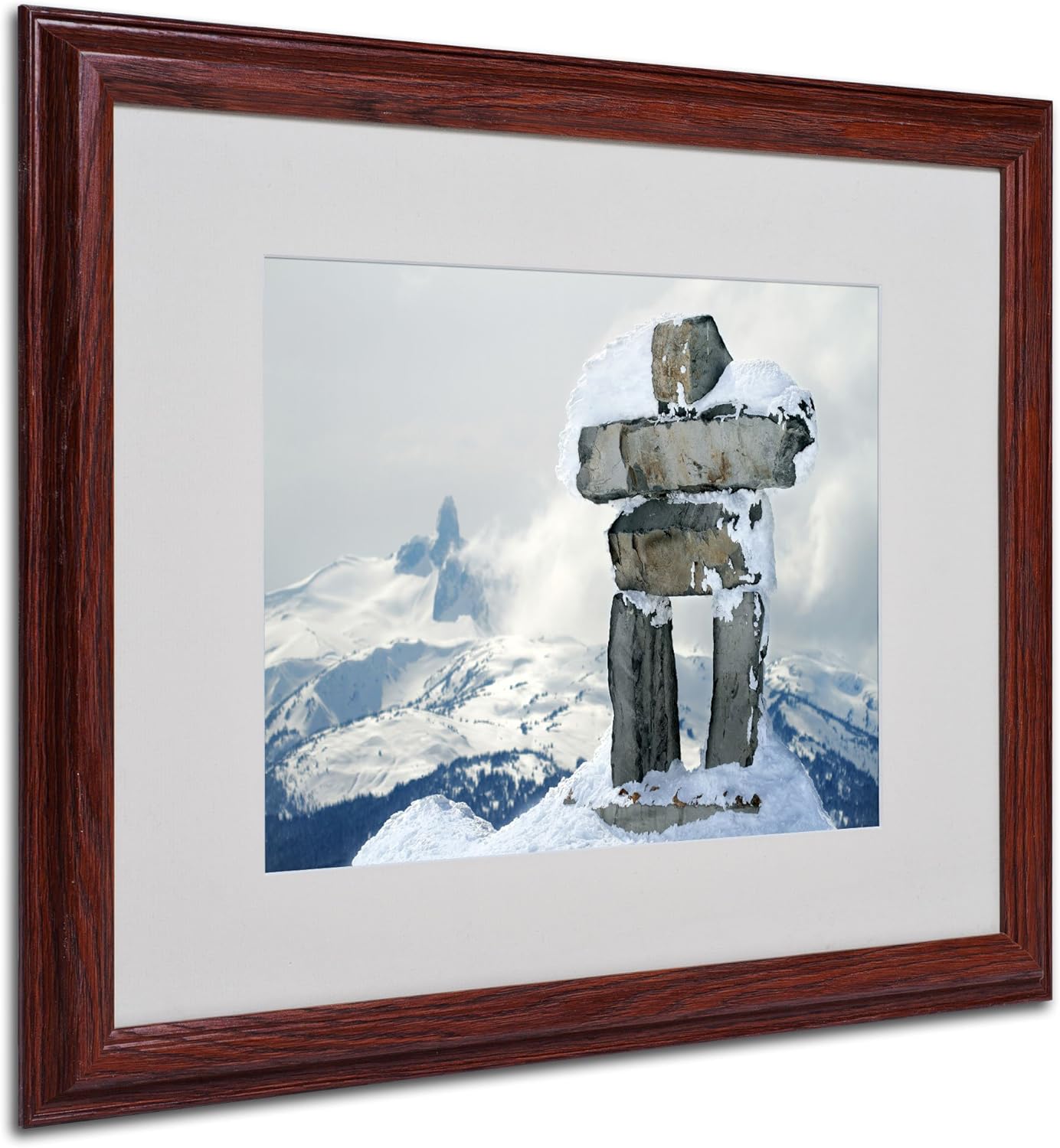 Whistler Inukshuk by Pierre Leclerc Canvas Wall Artwork, Wood Frame, 16 by 20Inch