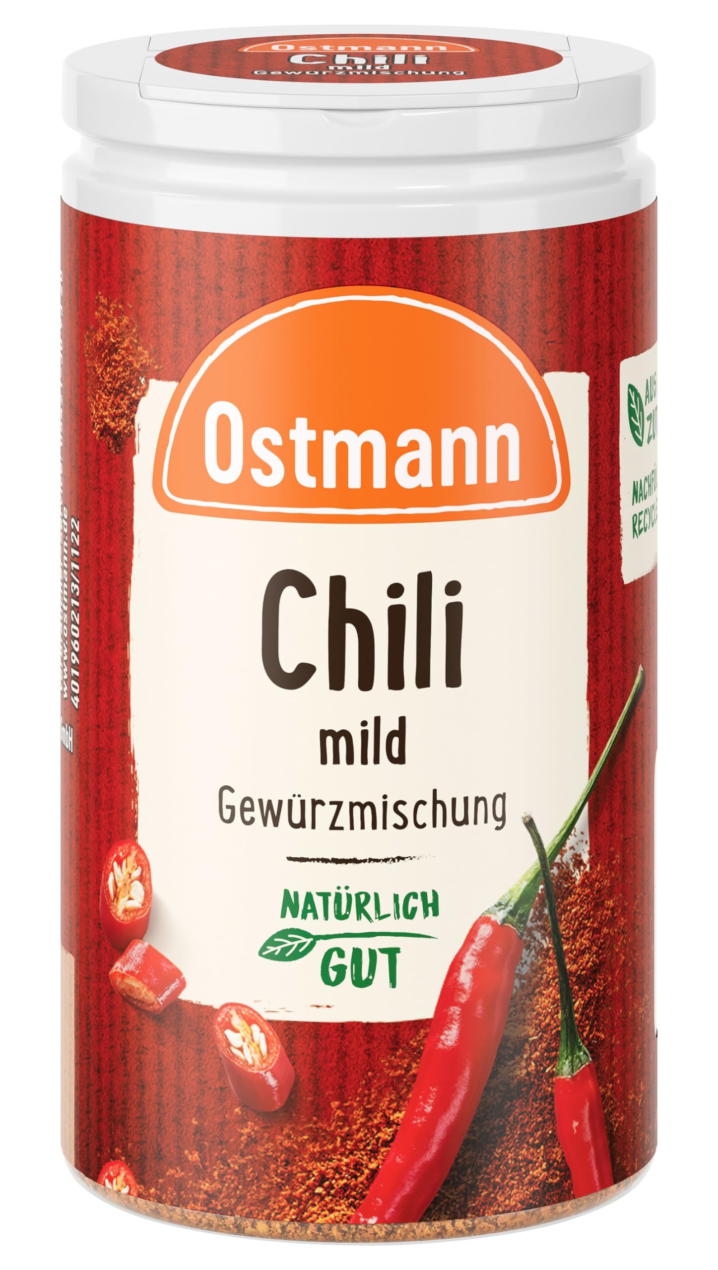 Ostmann Gewürze - Chili mild Gewürzmischung | Milde Schärfe und pikantes Aroma für Dips, Fleisch und Gemüsepfannen | 35 g in der Streudose