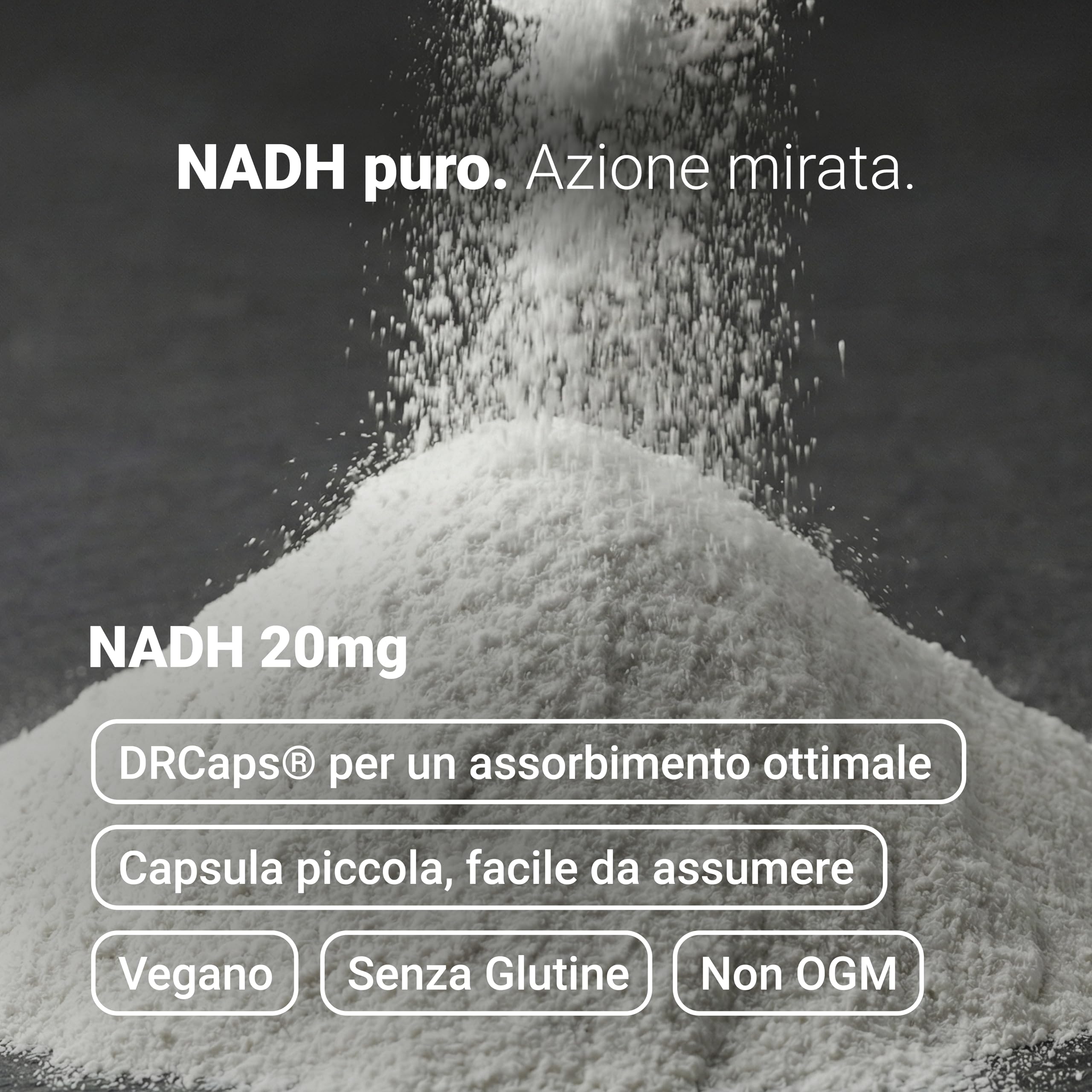 Nullure NADH Integratore 20 mg | Assorbimento ottimizzato con DRcaps® | Senza stearato di magnesio | Testato da terzi | Vegano | 90 caps (3 mesi) | Prodotto a Barcellona