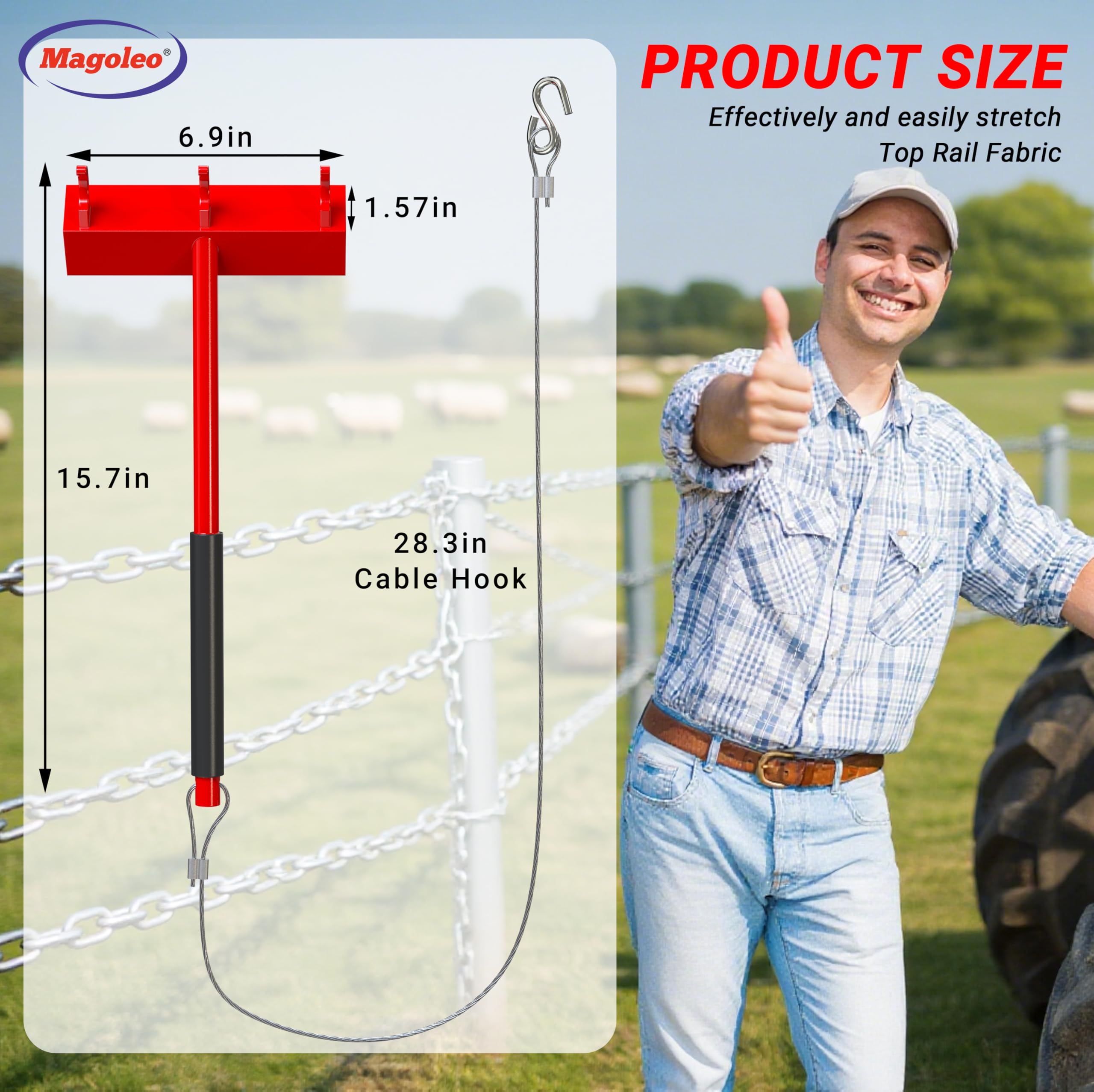 Heavy Duty Fence Hanger Chain Link Fence Top Rail Stretcher Tool, Heavy ...