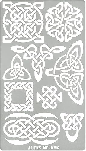 Aleks Melnyk No.37.3 Plantilla de diario de metal, Patrones celtas de pirografía, Plantilla Wicca, Plantilla de nudo celta, Plantilla vikinga,