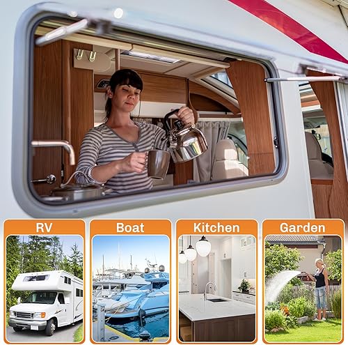 Miniatura 16 de WELLUCK Filtro de agua en línea para autocaravana que reduce el cloro y el olor, 4 paquetes de accesorios de filtro de manguera de agua para camping