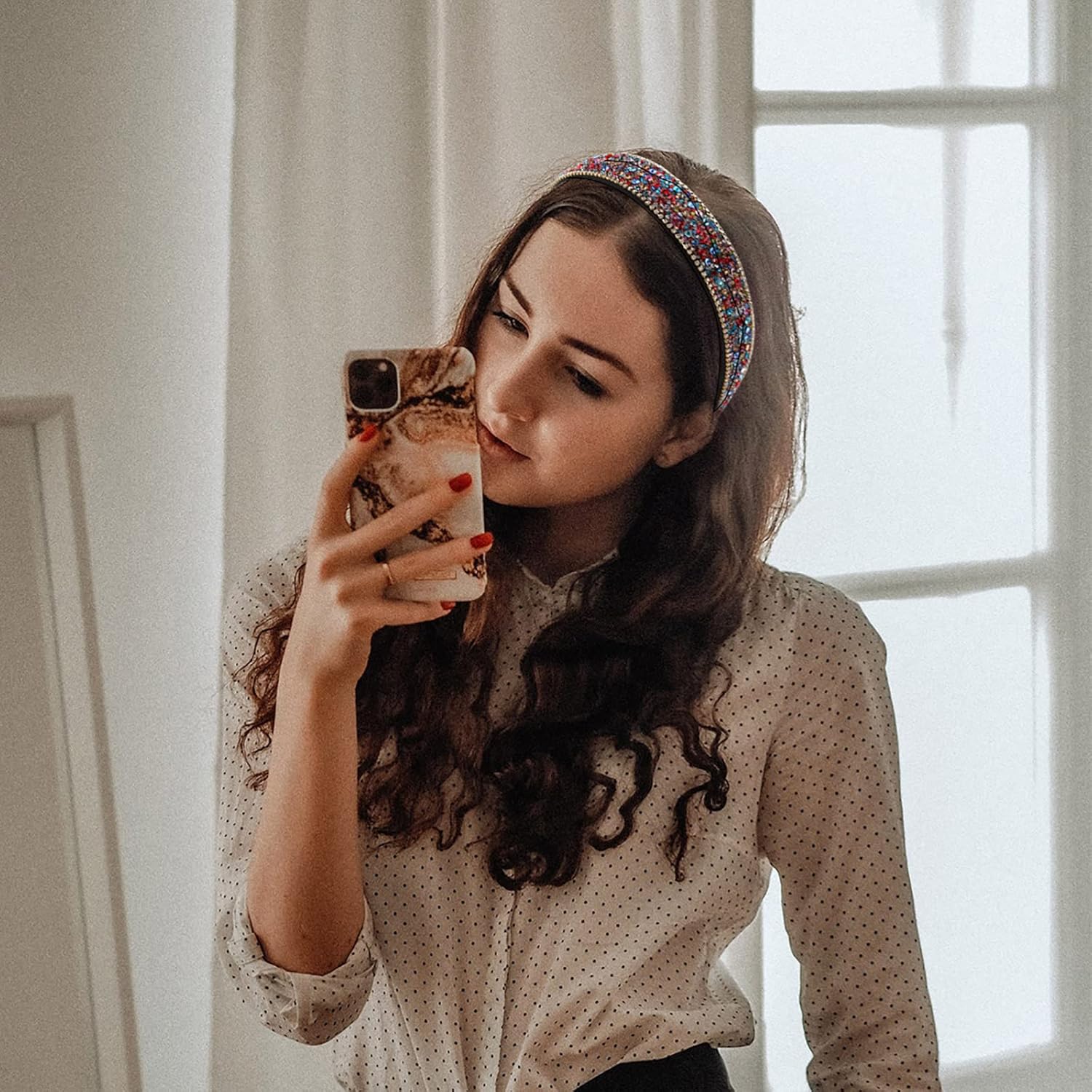 Wecoe Rhinestone Headband for Women - Crystal Bling Diamond Padded, Glitter Sparkly, Birthday Girl, Retro Hair Accessories - Gifts for Women Ladies (Mixed Color) - Image 6