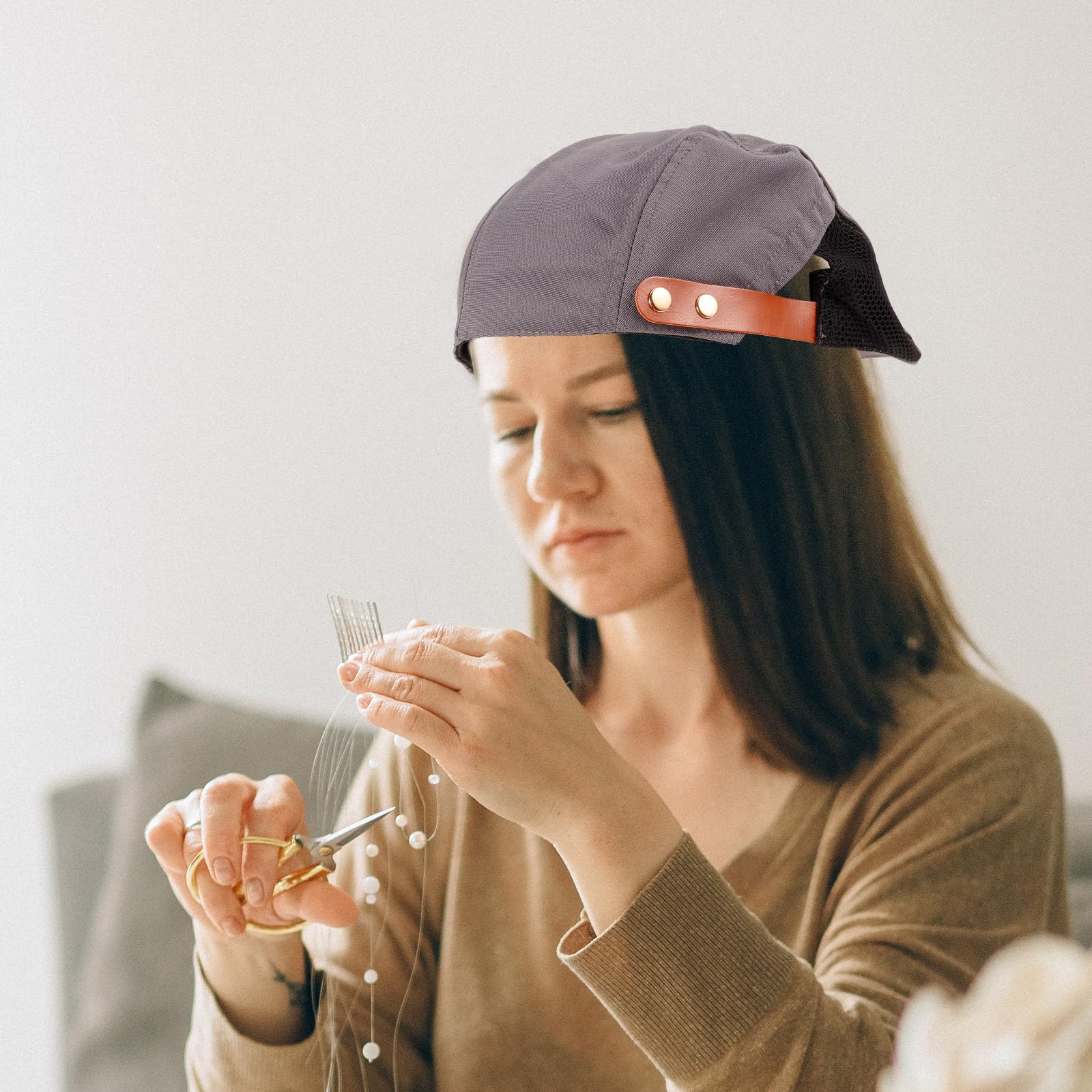 Cappello da cuoco da cameriere berretto traspirante per servizio di ristorazione cappello da lavoro cappello da chef accessorio marrone, Marrone, L-XXL