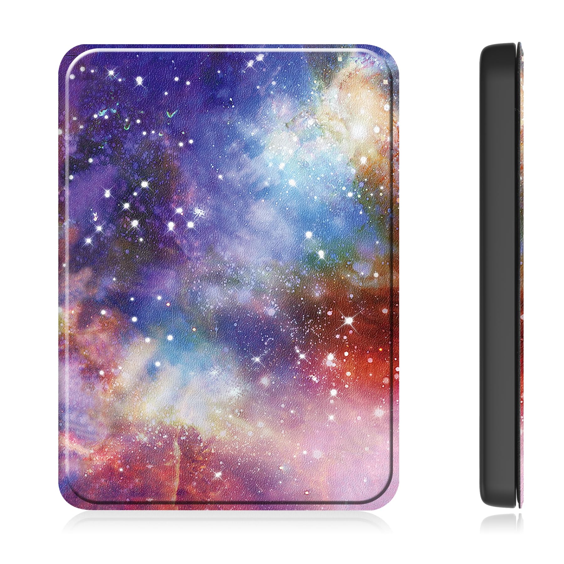 UUcovers Schutzhülle für Kindle Paperwhite (12. Generation, 2024) und Kindle Colorsoft Signature Edition, ultradünn, leicht, PU-Leder, Schutzhülle mit automatischer Sleep/Wake-Funktion, bunte Galaxie