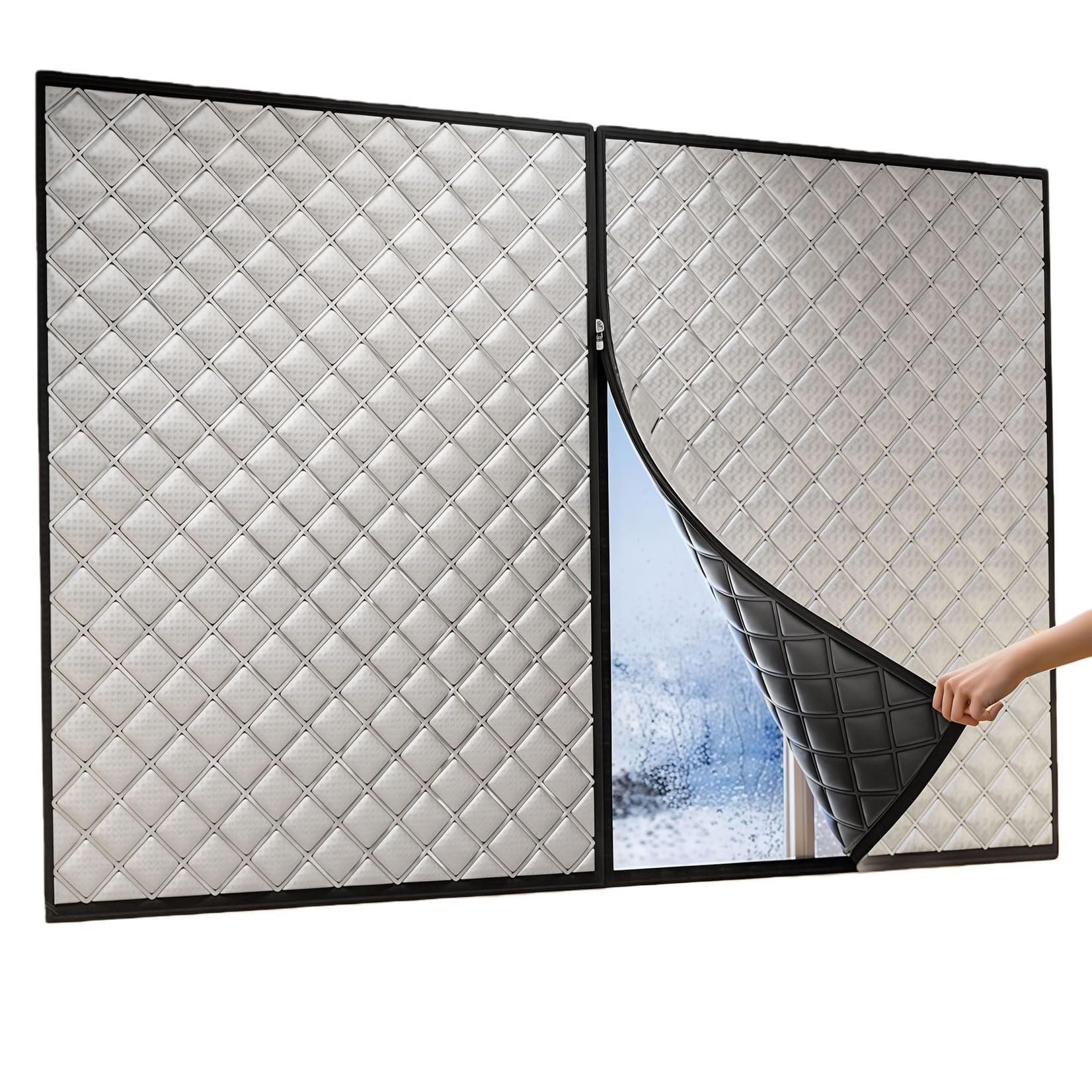Film isolant pour fenêtre de chambre rideaux hivernage autocollant gris