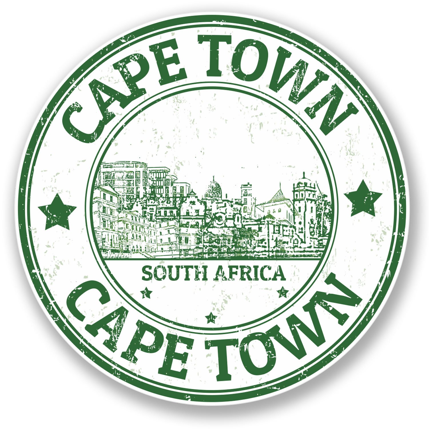 Destinationvinyl Multi 2 X Cape Town South Africa Vinyl Stickers Bike Laptop Travel Gift Luggage #4323 (10Cm X 10Cm)