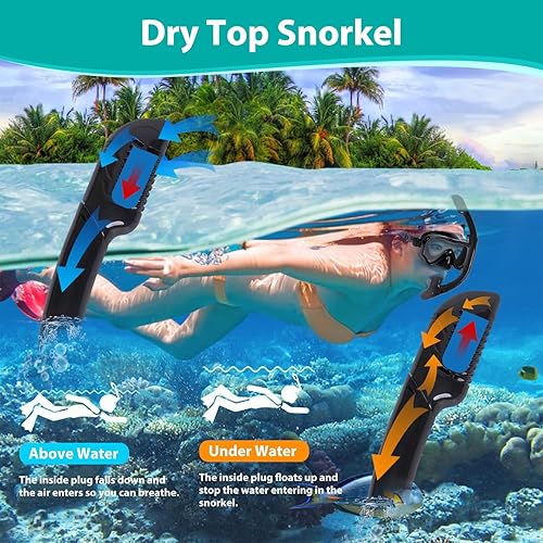 Miniatura 3 de Máscara de buceo, máscaras de buceo para adultos, juegos de esnórquel, gafas de natación de vidrio templado antivaho, equipo de esnórquel con vista