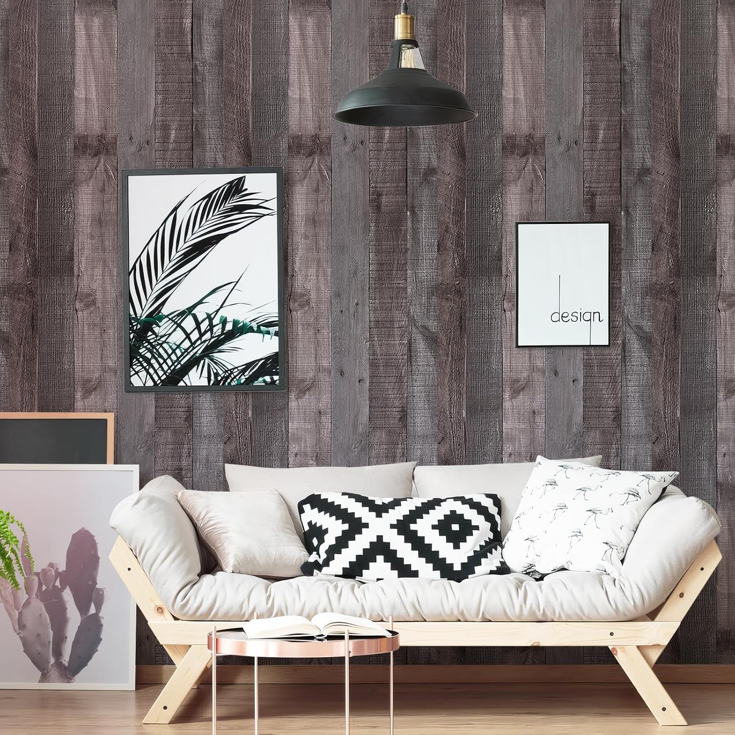 WENMER Wood Contact Paper 17.71” x 1181” Rustic Wood Wallpaper Wood Peel and Stick Wallpaper Brown Grey Wood Grain Contact Paper Faux Wood Wallpaper Self Adhesive for Cabinet Countertop Shelf