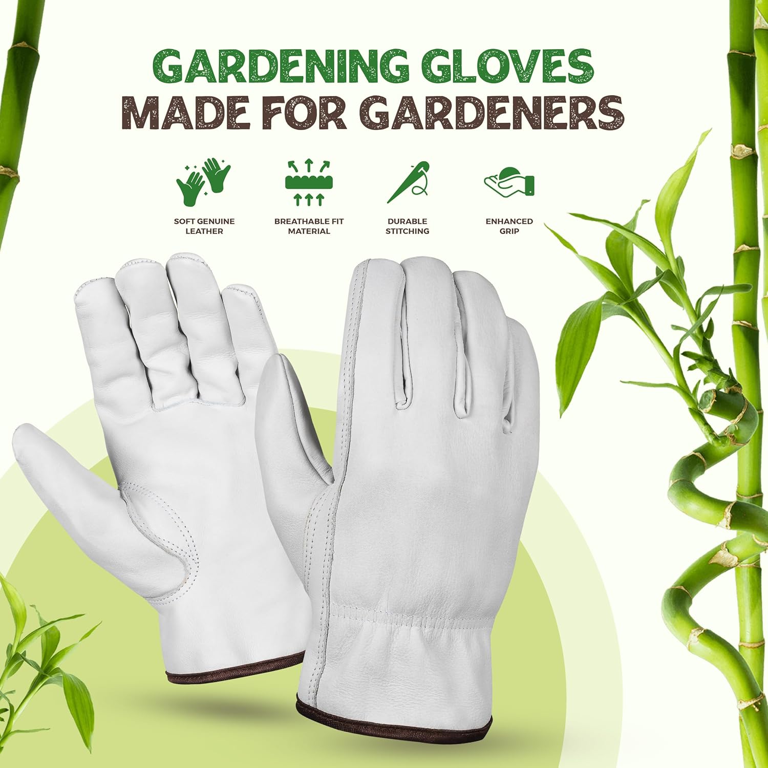 12 Pairs Heavy Duty Durable Cowhide Leather Work Gloves I Driver Gloves for Truck Driving, Gardening, Warehouse