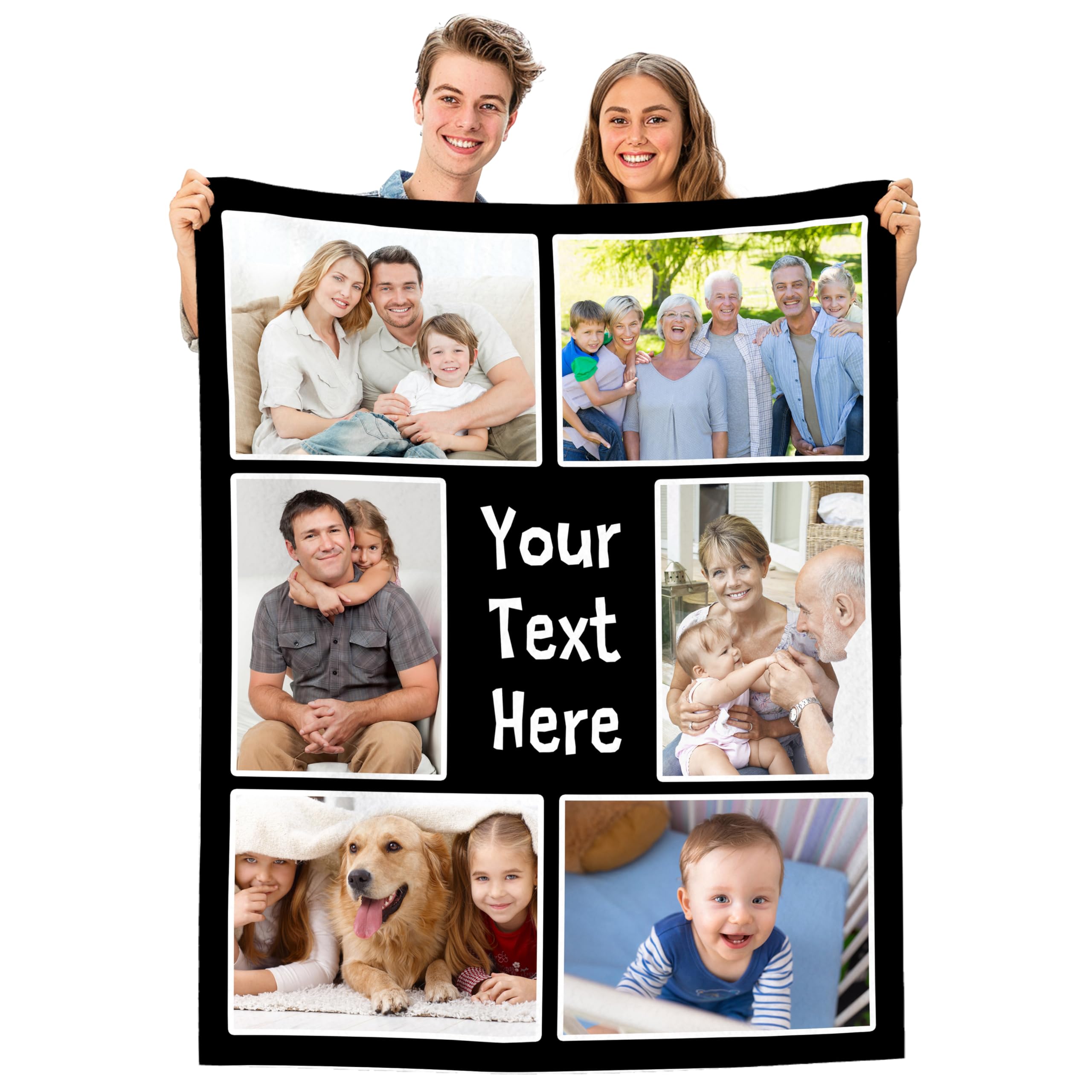 WarmHugs Personalized Gifts for Dad Mom from Daughter & Son, Custom Blankets with Photos, Personalized Blankets with Pictures, Customized Photo Blankets, Personalized Gifts for Fathers Day
