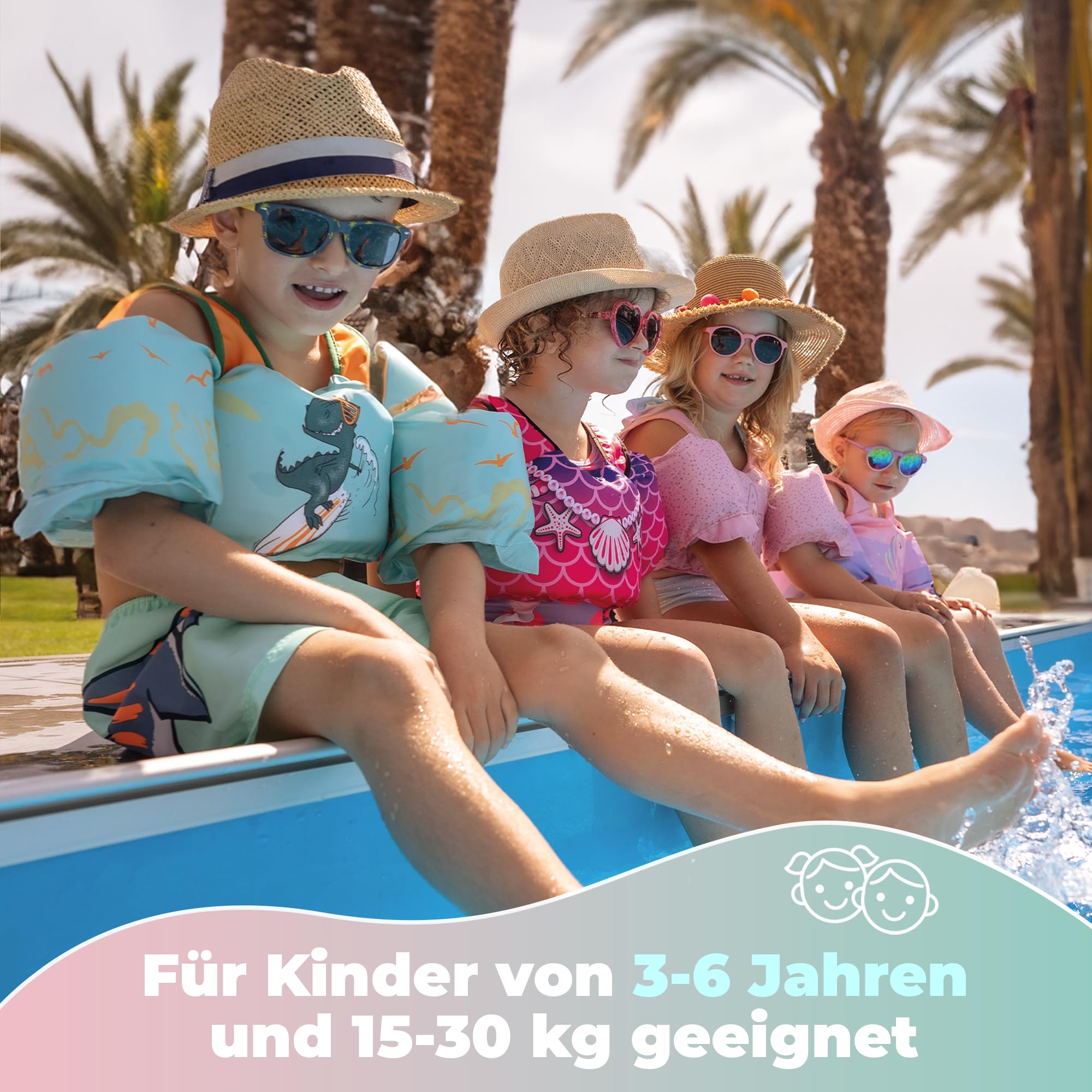 KIDVERSE Schwimmweste Kinder 3-6 Jahre - Geprüfte Qualität - Schwimmweste mit Schwimmflügel für Kinder - Schwimmhilfe für Jungen & Mädchen bis 30kg - Auftriebsweste Kinder - Schwimmtraining