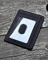 Vista 26 de Buffway - Billetera delgada minimalista de cuero con protección RFID para hombre y mujer Café Lichee