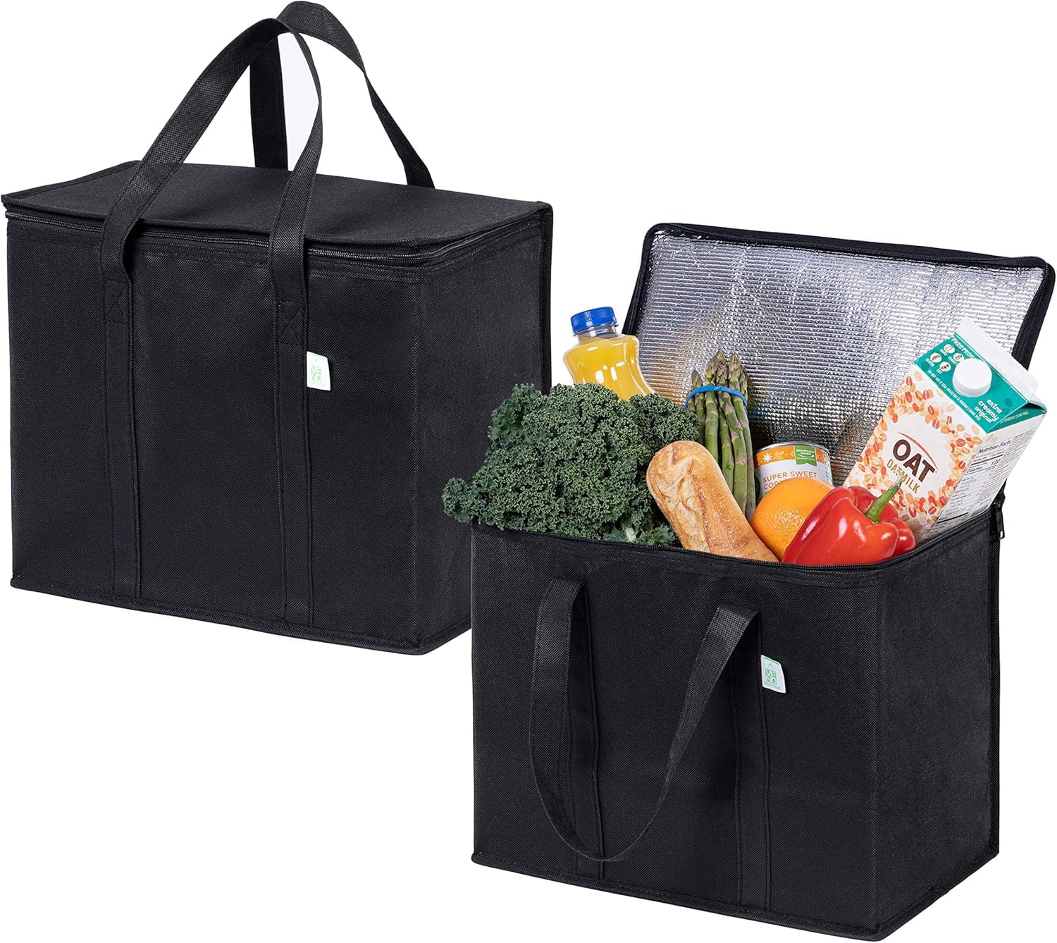 SWOPPLY Insulated Reusable Hot & Cold Grocery Bags – Large Collapsible Thermal Tote for Food, Catering & Food Delivery, Heavy-Duty Eco-Friendly Cooler Bag with Zipper, Foldable Reusable Shopping Bag-picture-28