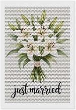 ETTUWNUI Diamond Painting Kits for Adults - Wedding Floral Just Married Painting DIY 5D Full Drill Diamond Dots Paintings with Diamonds Gem Art and Crafts Home Decor 8"x12"
