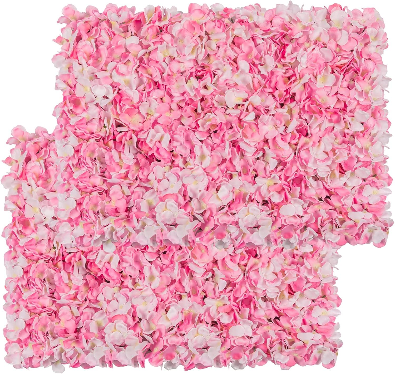 Flower Wall Panel Set, U'Artliens Artificial Wall Flower Backdrop 24x16 Inch 3D Silk Hydrangea Rose Floral Panel for Photo Background Home Party Wedding Backdrop Decoration(12pcs,Pink) Pink 12pcs