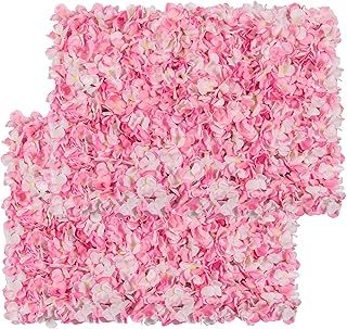 Flower Wall Panel Set, U'Artliens Artificial Wall Flower Backdrop 24x16 ...
