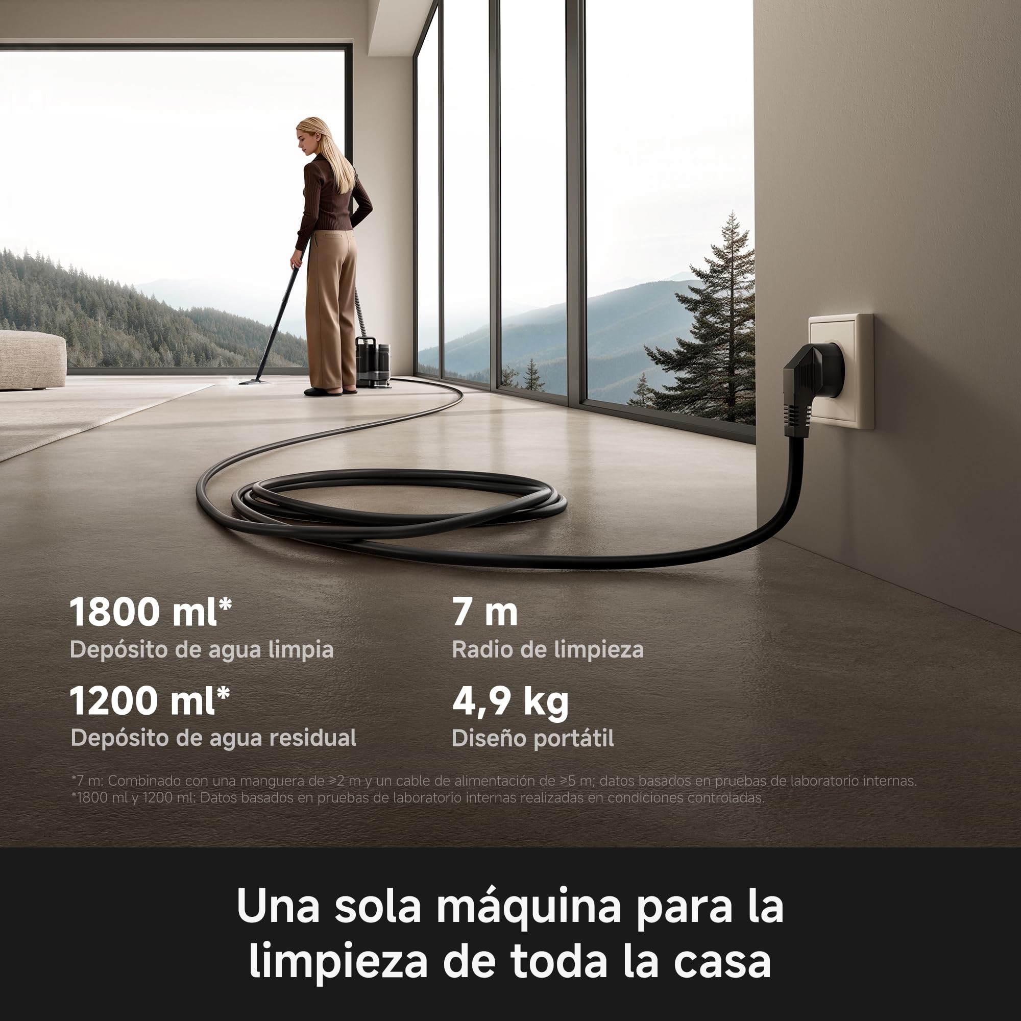 MOVA S10 Limpiador a vapor multisuperficie con 9 accesorios,16000 Pa vapor sobrecalentado, ≤5% de humedad residual, elimina el 99% de las bacterias y los ácaros, limpieza sin productos químicos
