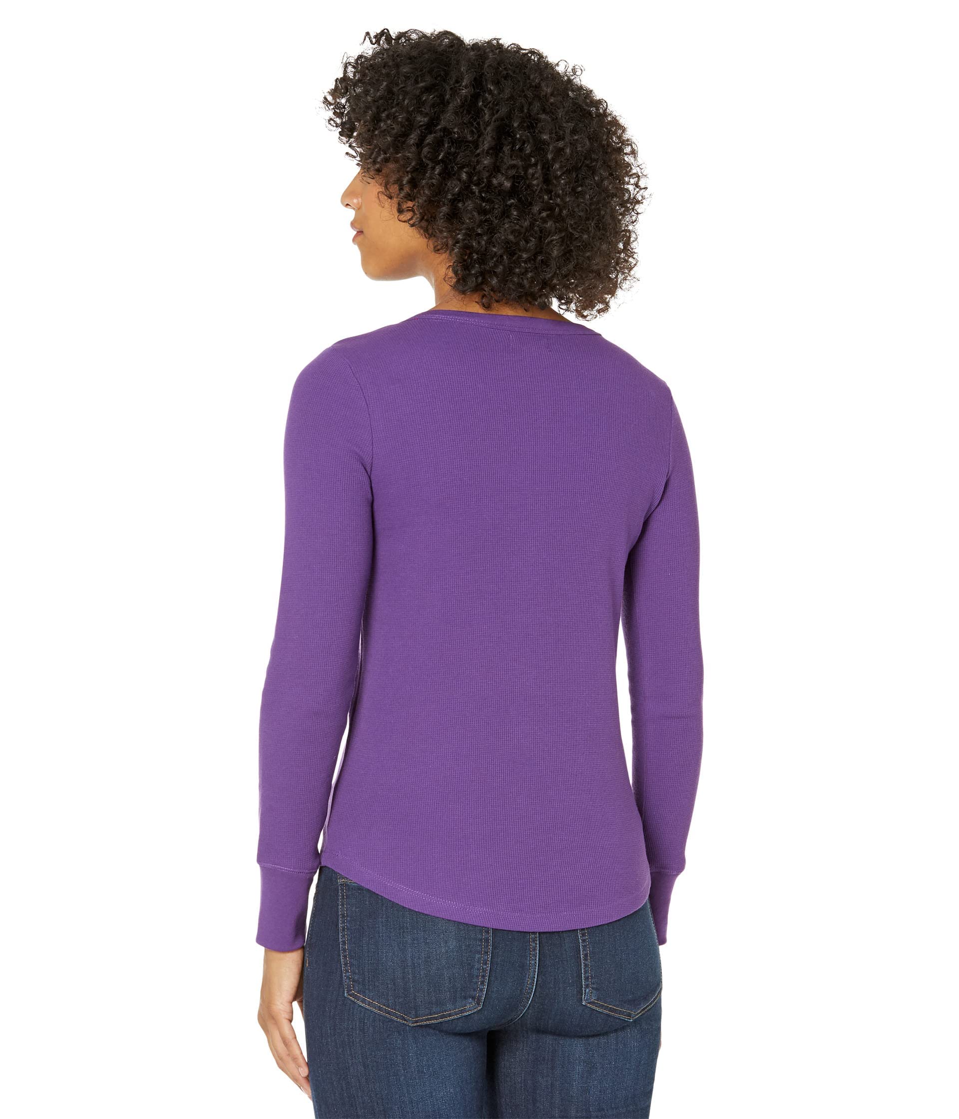 U.S. Polo Assn. Long Sleeve Thermal Henley Top Kingston Purple LG