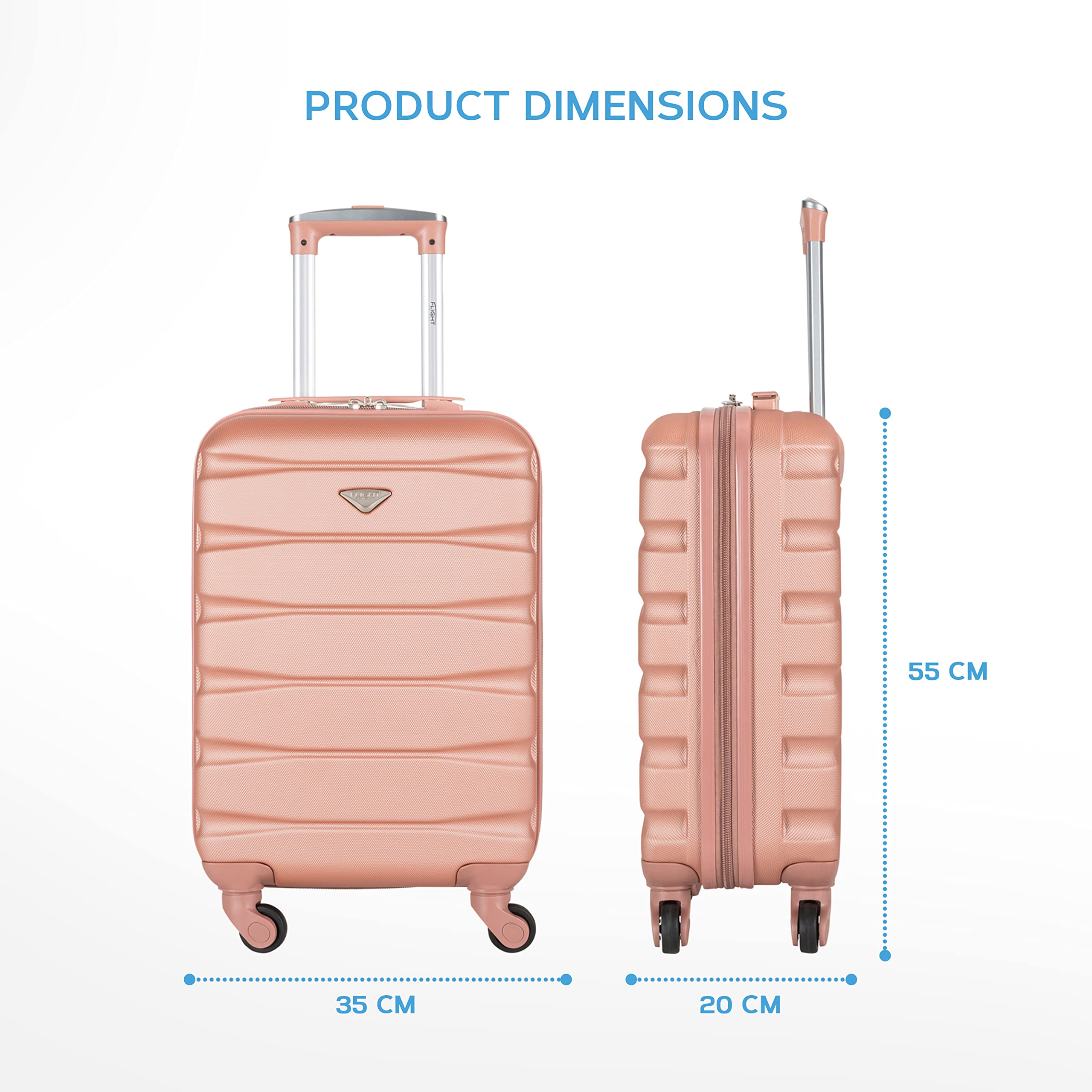 Lightweight 4 Wheel ABS Hard Case Suitcases Cabin Carry On Hand Luggage