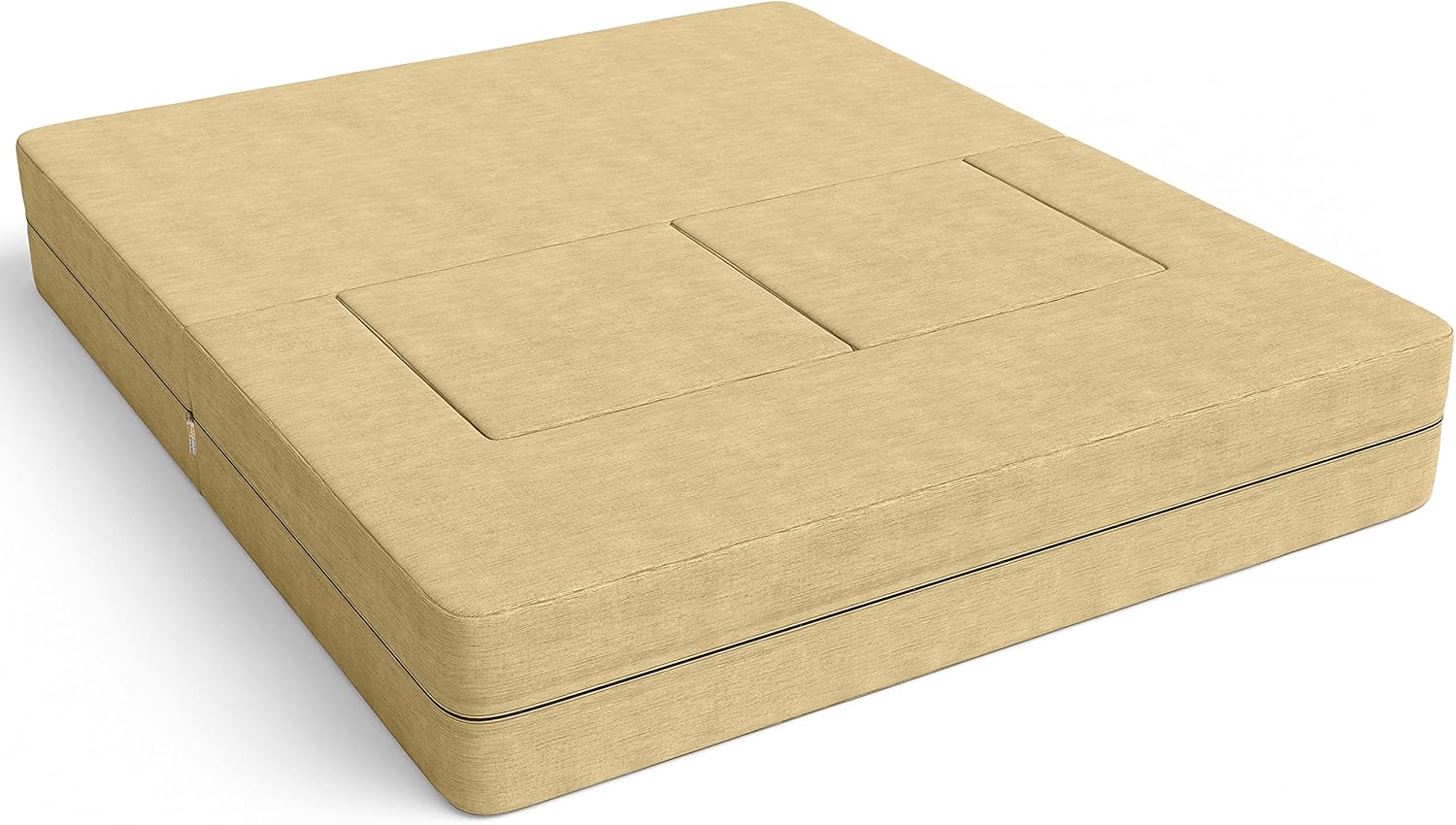 Jaxx Zipline Convertible Sleeper Loveseat & Ottomans, Textured Microvelvet - Camel