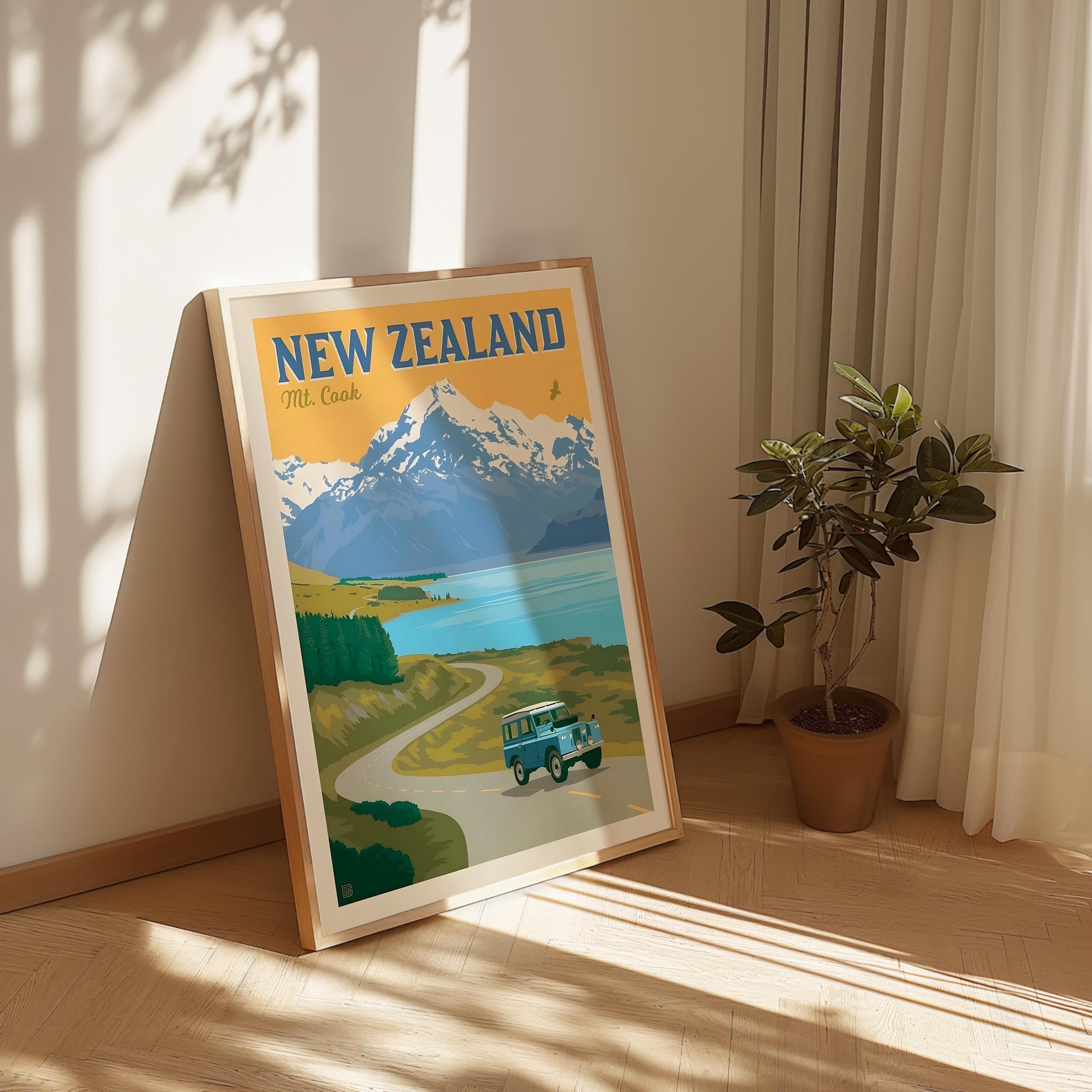 Amazon.com: New Zealand Vintage Travel Poster, Premium Giclee Fine